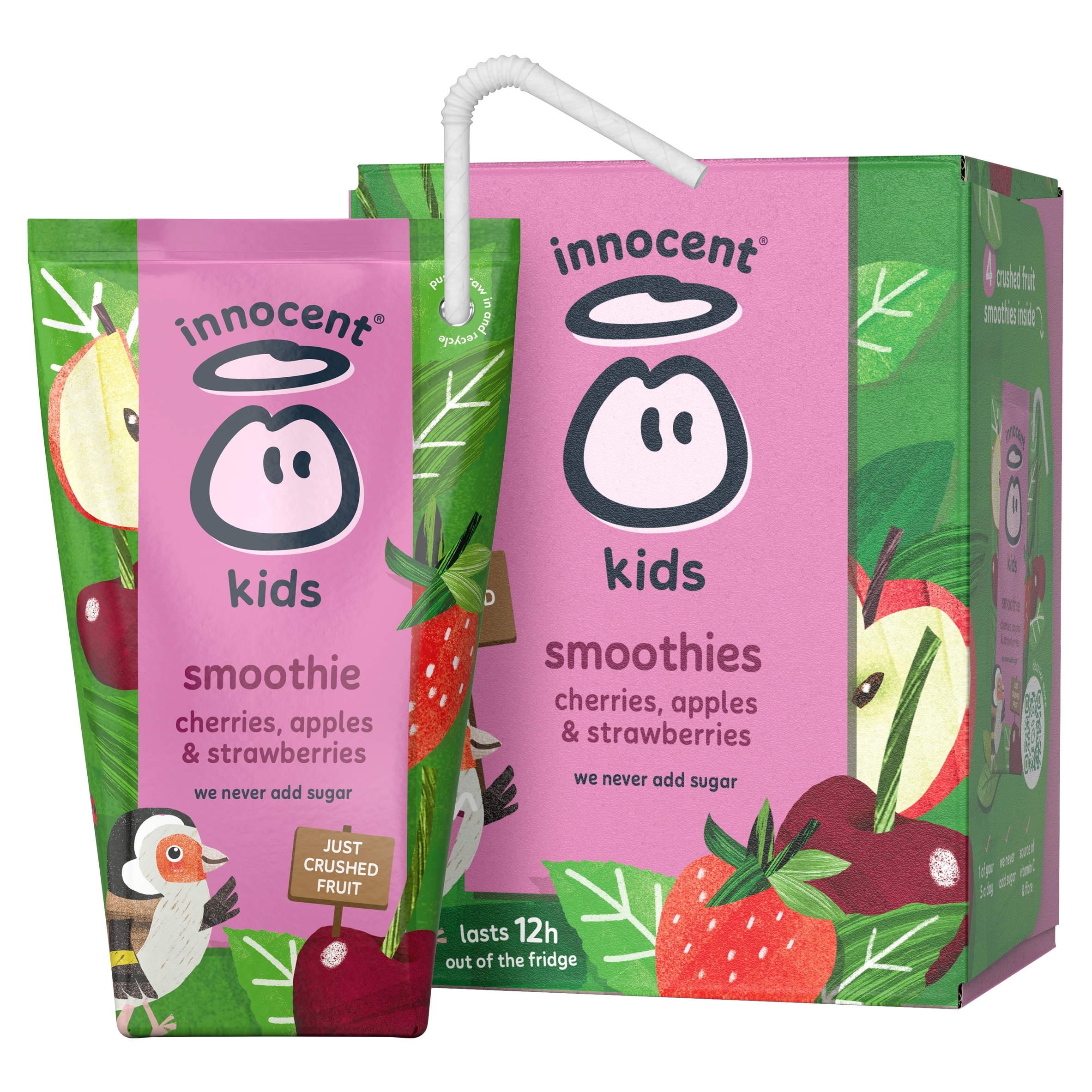 innocent Kids Smoothies Cherries, Strawberries & Apples 4 x 150ml thumbnail 3
