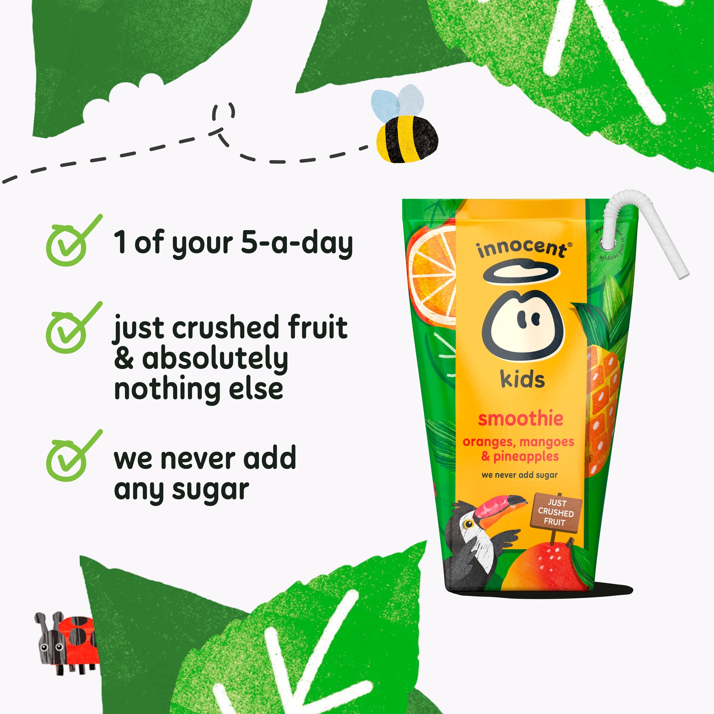 innocent Kids Smoothies Oranges, Mangoes & Pineapples 4 x 150ml thumbnail 2