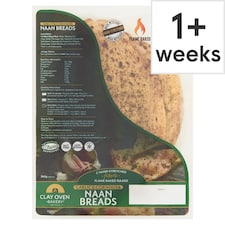 Clay Oven Bakery Hand Stretched Garlic & Coriander Naan Bread 2 Pack 360g