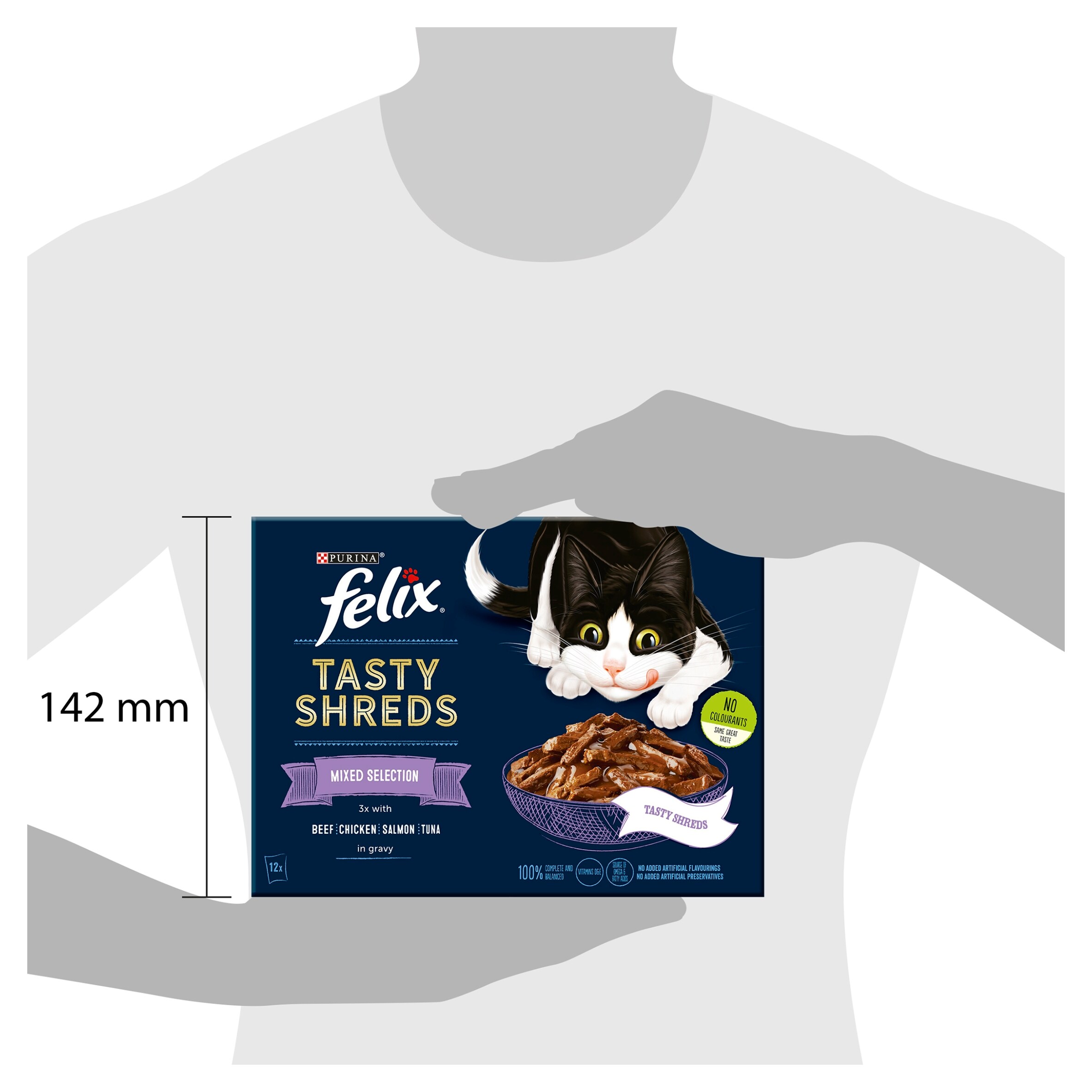 FELIX Tasty Shreds Mixed Selection in Gravy Wet Cat Food 12x80g thumbnail 3