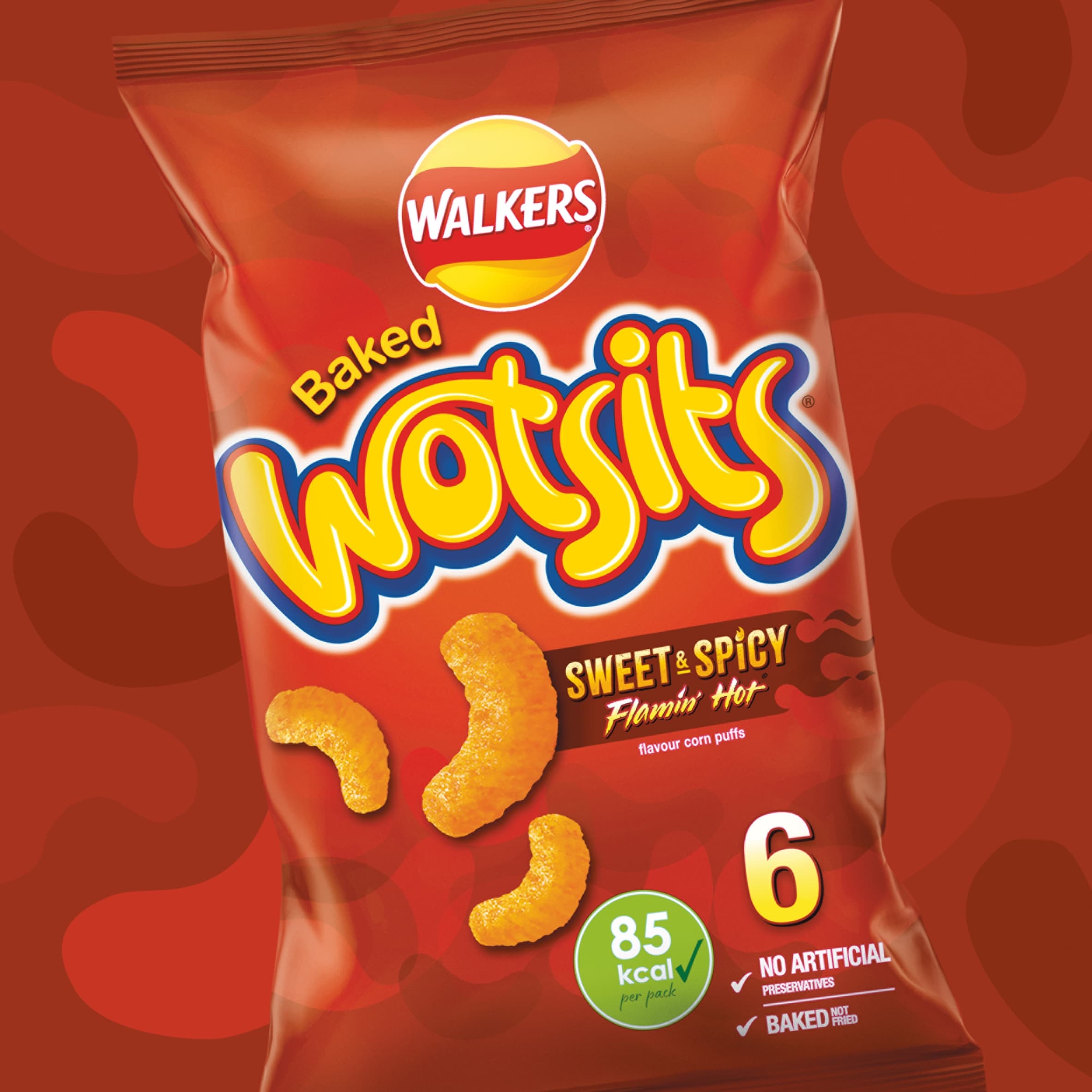Walkers Wotsits Flamin' Hot Multipack Crisps 6x16g thumbnail 2