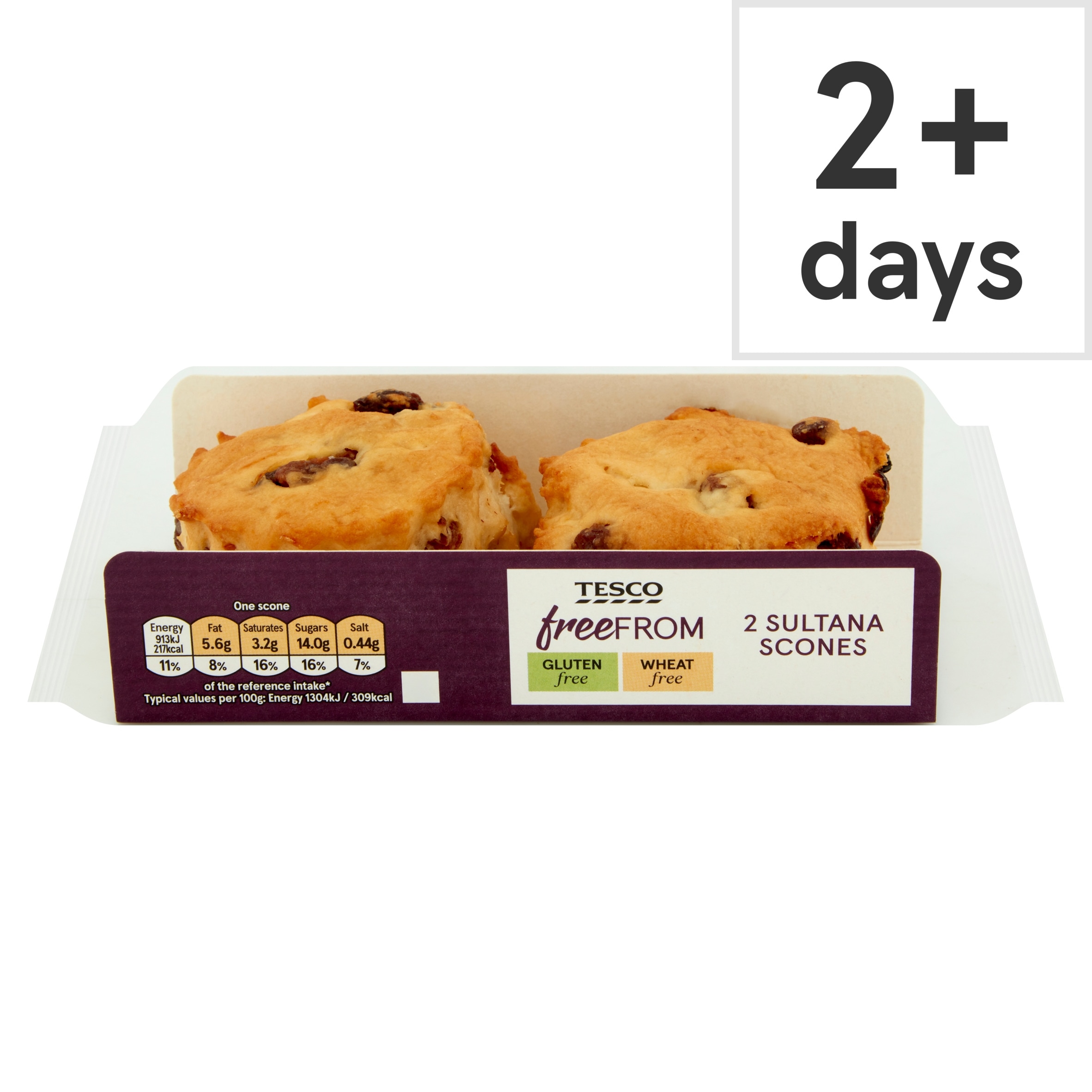 Tesco Free From Sultana Scones 2 pack