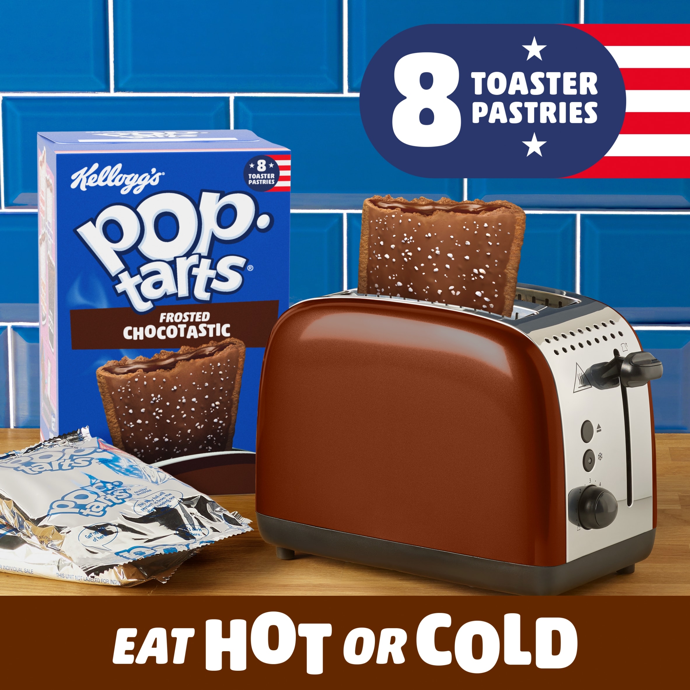 Kellogg's Pop Tarts Choctastic Pastry Snacks 8x48g thumbnail 2