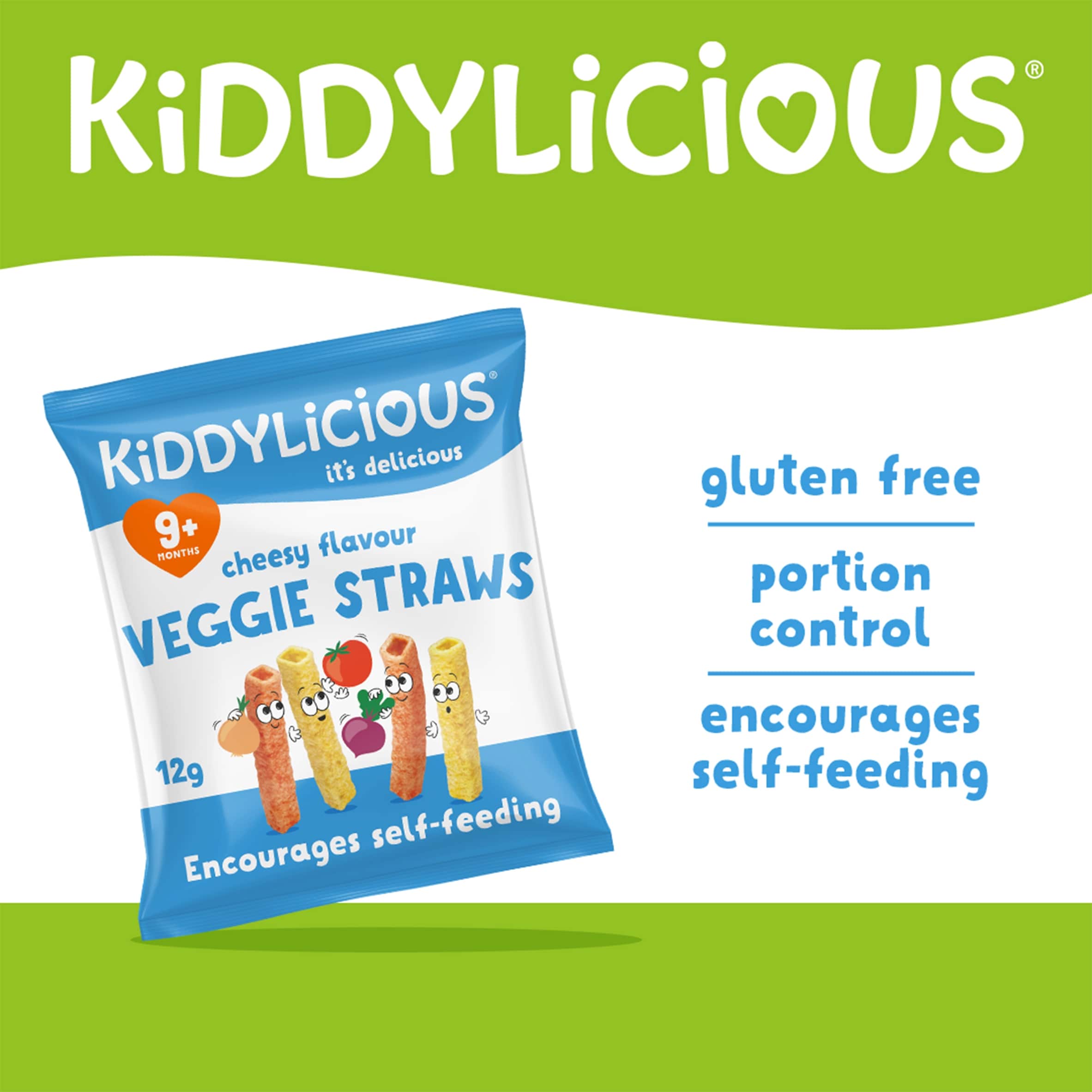 Kiddylicious Cheesy Veggie Straws 4X12g thumbnail 2