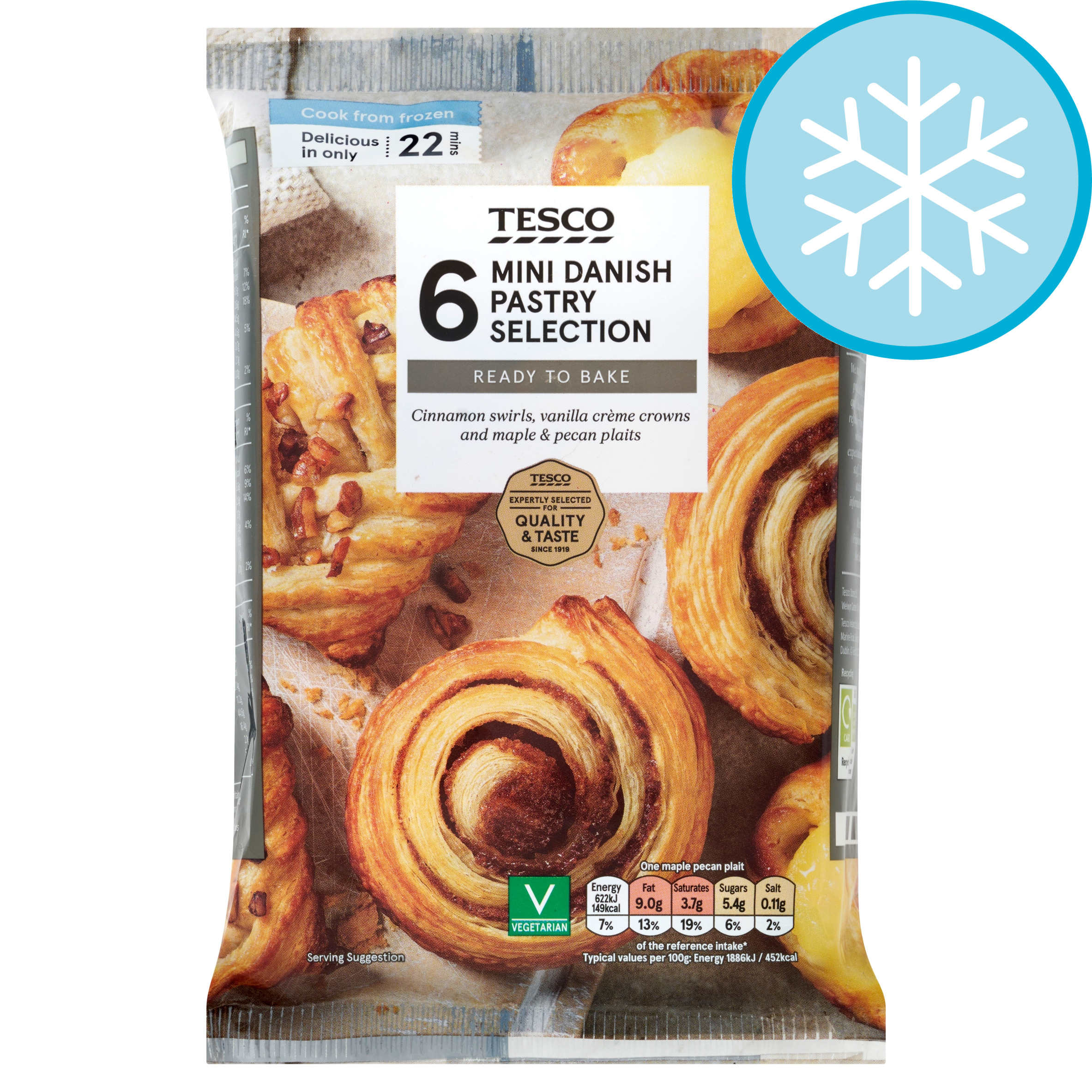 Tesco 6 Mini Danish Pastry Selection 235G