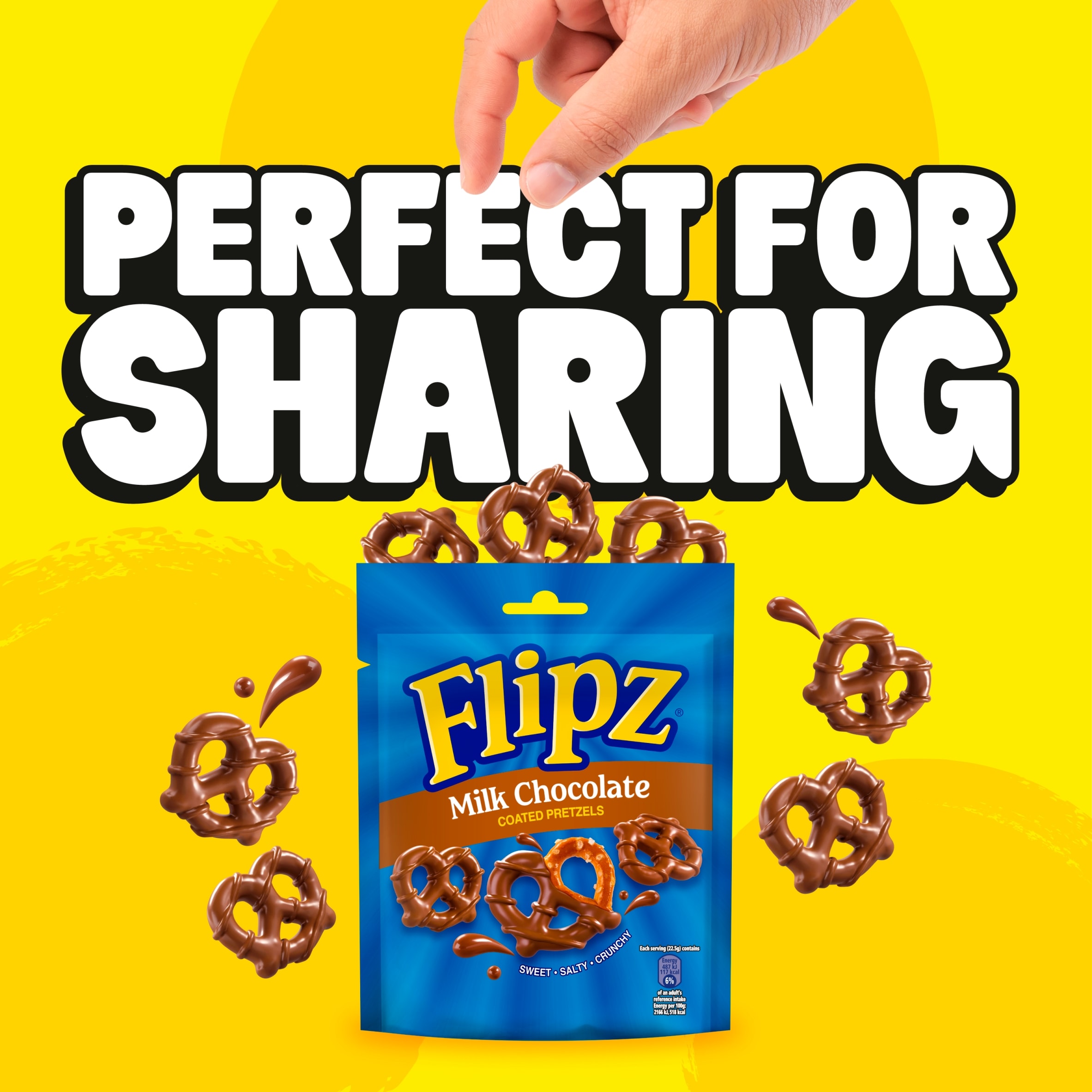 Flipz Milk Chocolate Coated Pretzels 90G thumbnail 2