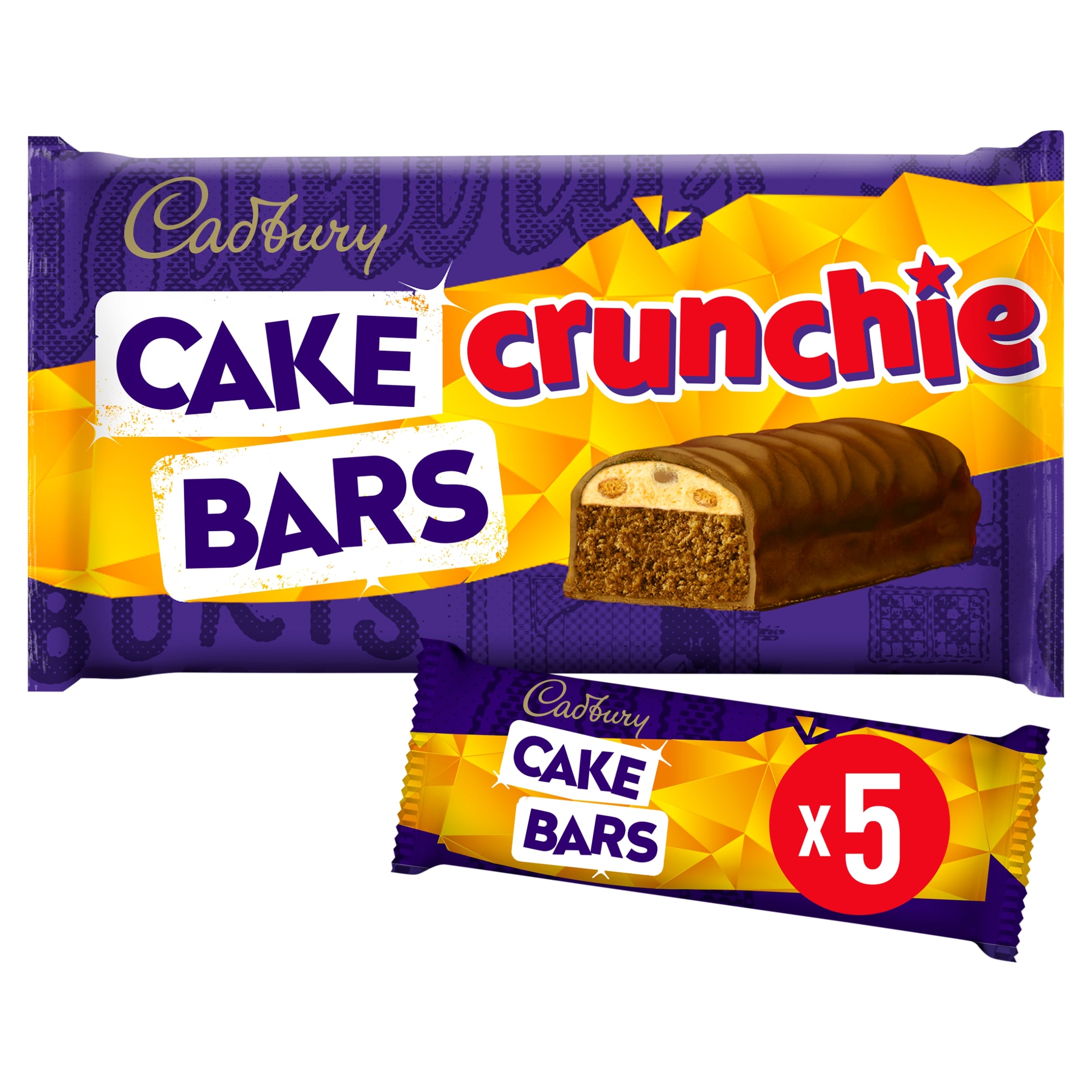 Cadbury Crunchie Chocolate Cake Bars 5 Pack