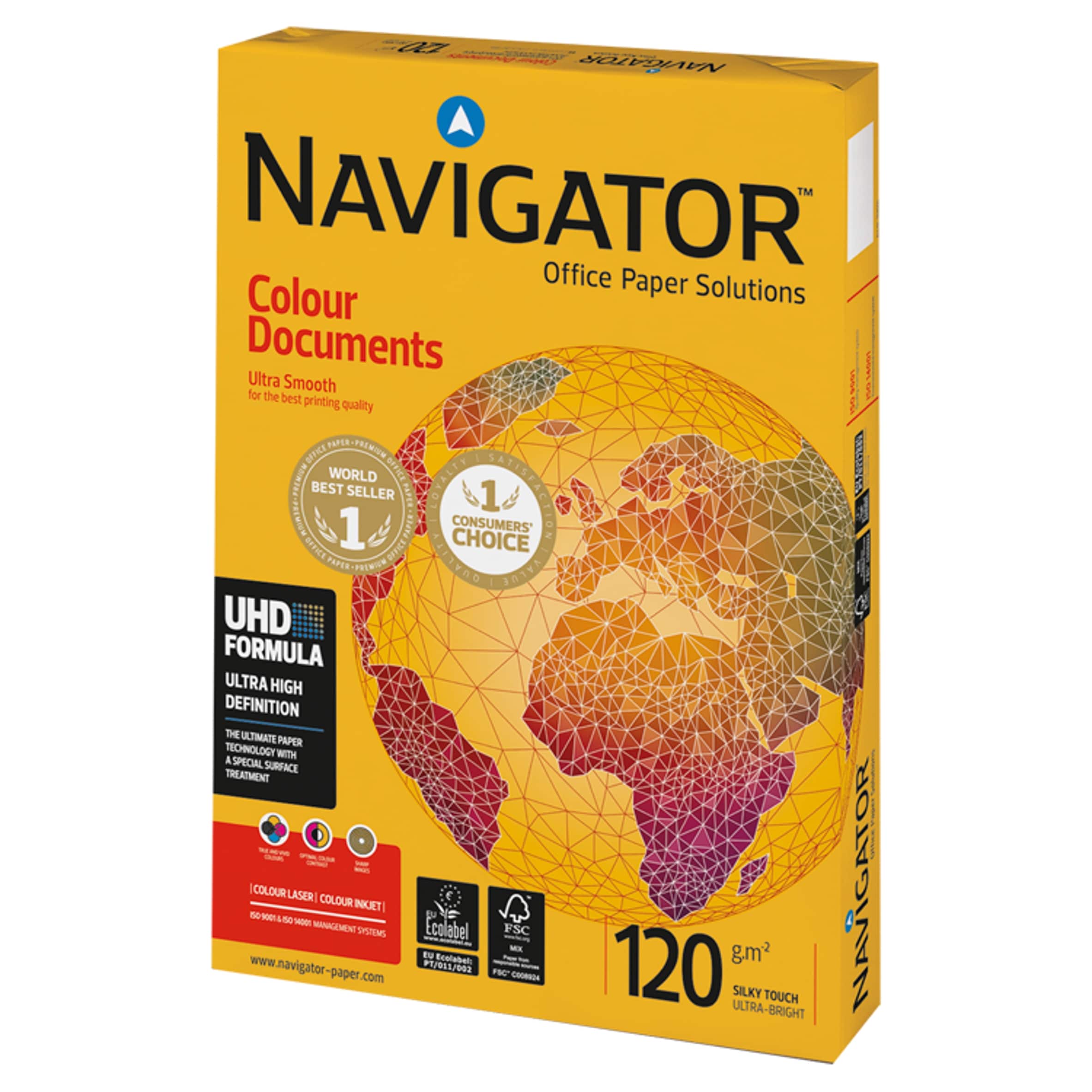 Navigator Colour Documents A4 White Paper 250 120GSM, 250 Sheets