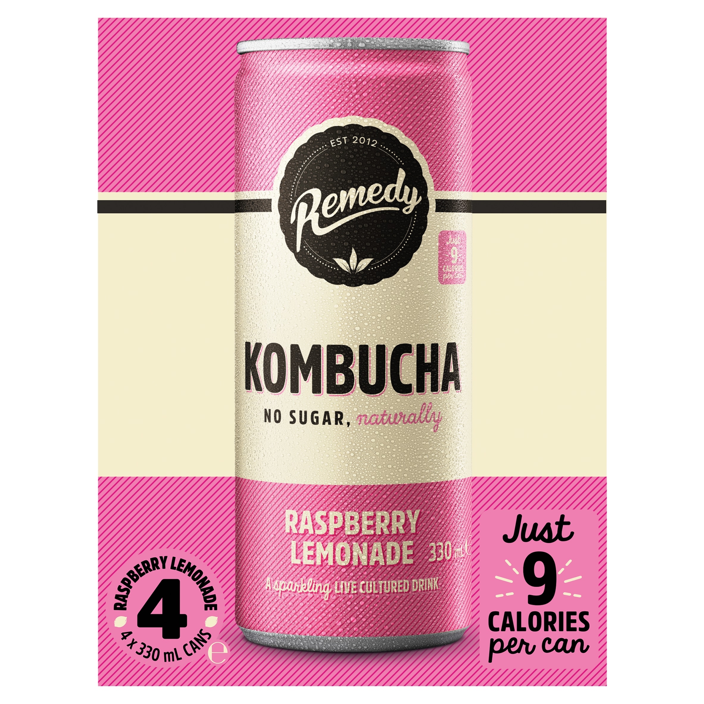 Remedy Kombucha Raspberry Lemonade Multipack