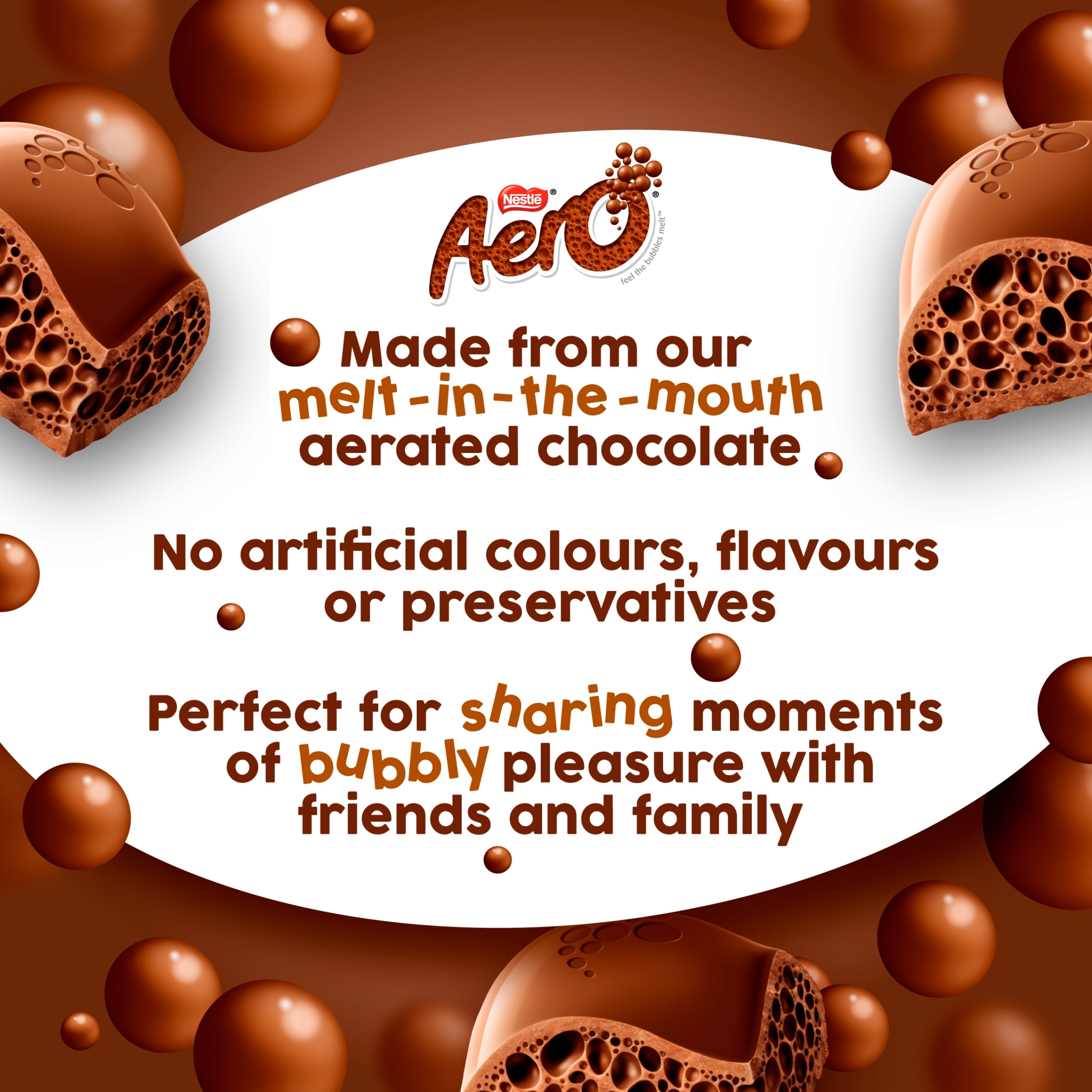 Aero Milk Chocolate Sharing Bar 90g thumbnail 3