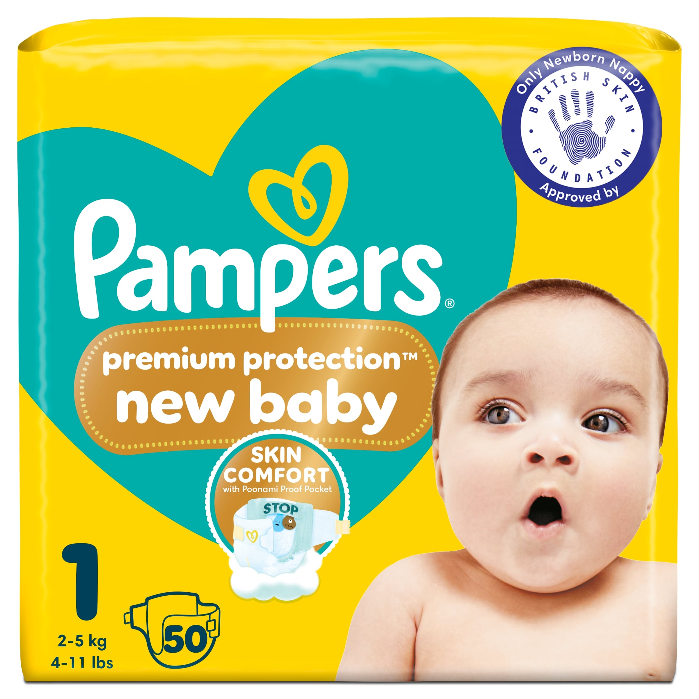 Pampers New Baby Nappies, Size 1 (2-5kg) Essential Pack