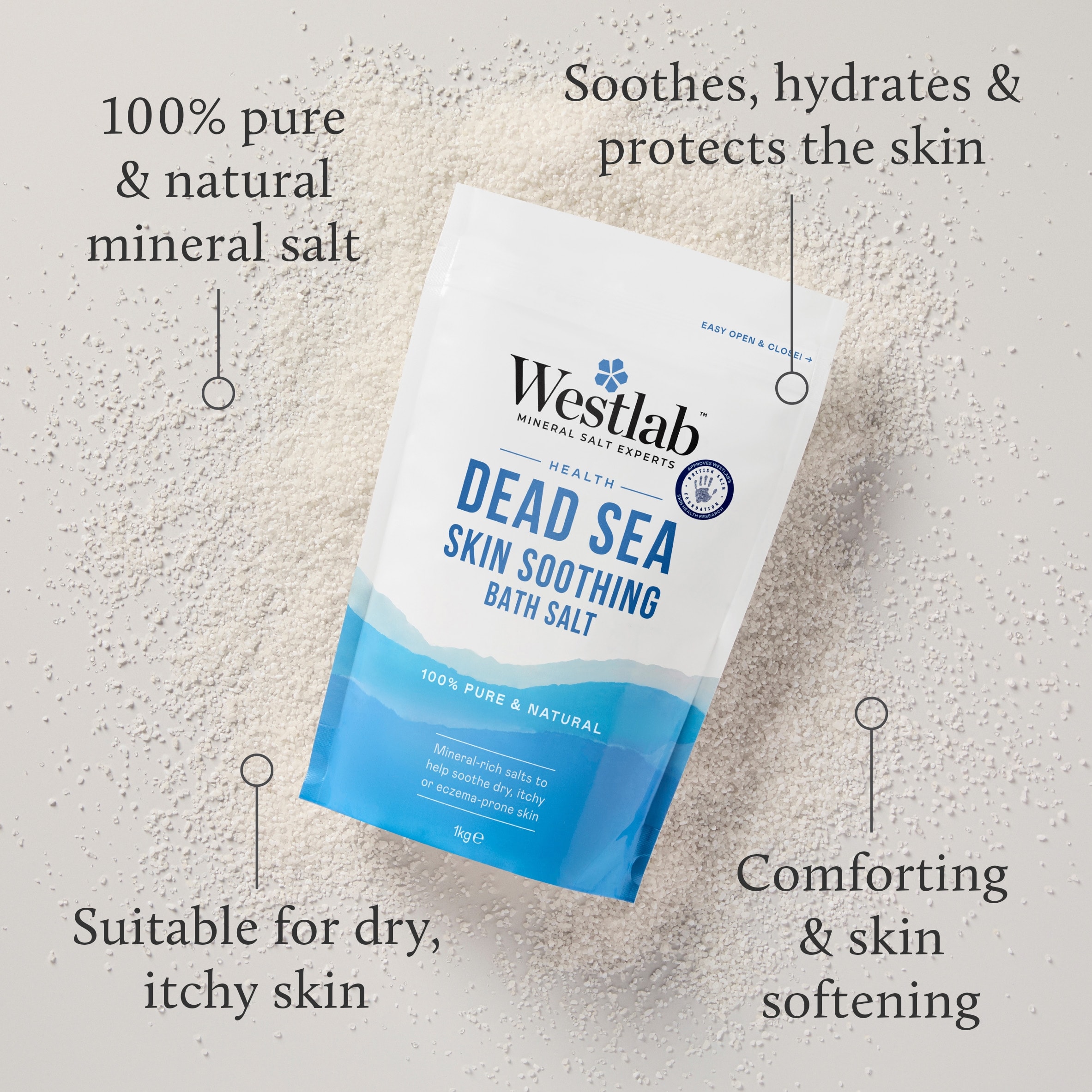 Westlab Dead Sea Bath Salt 1kg thumbnail 2