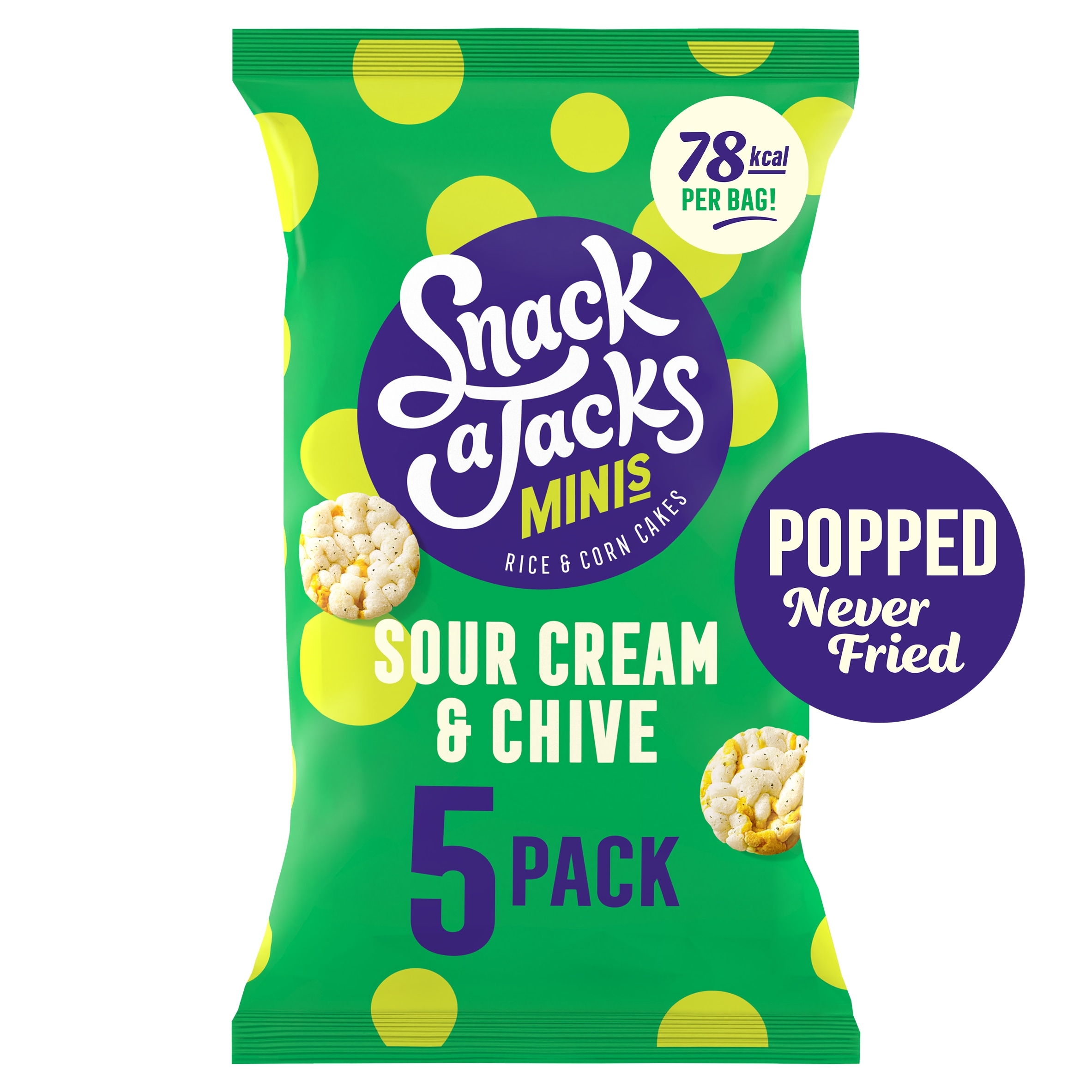 Snack a Jacks Sour Cream & Chive Rice Cakes Multipack Snacks 5x19g thumbnail 5
