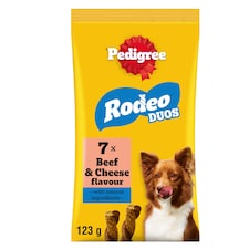 Pedigree Rodeo Duos Dog Food Treats Beef & Cheese 7 sticks 123g