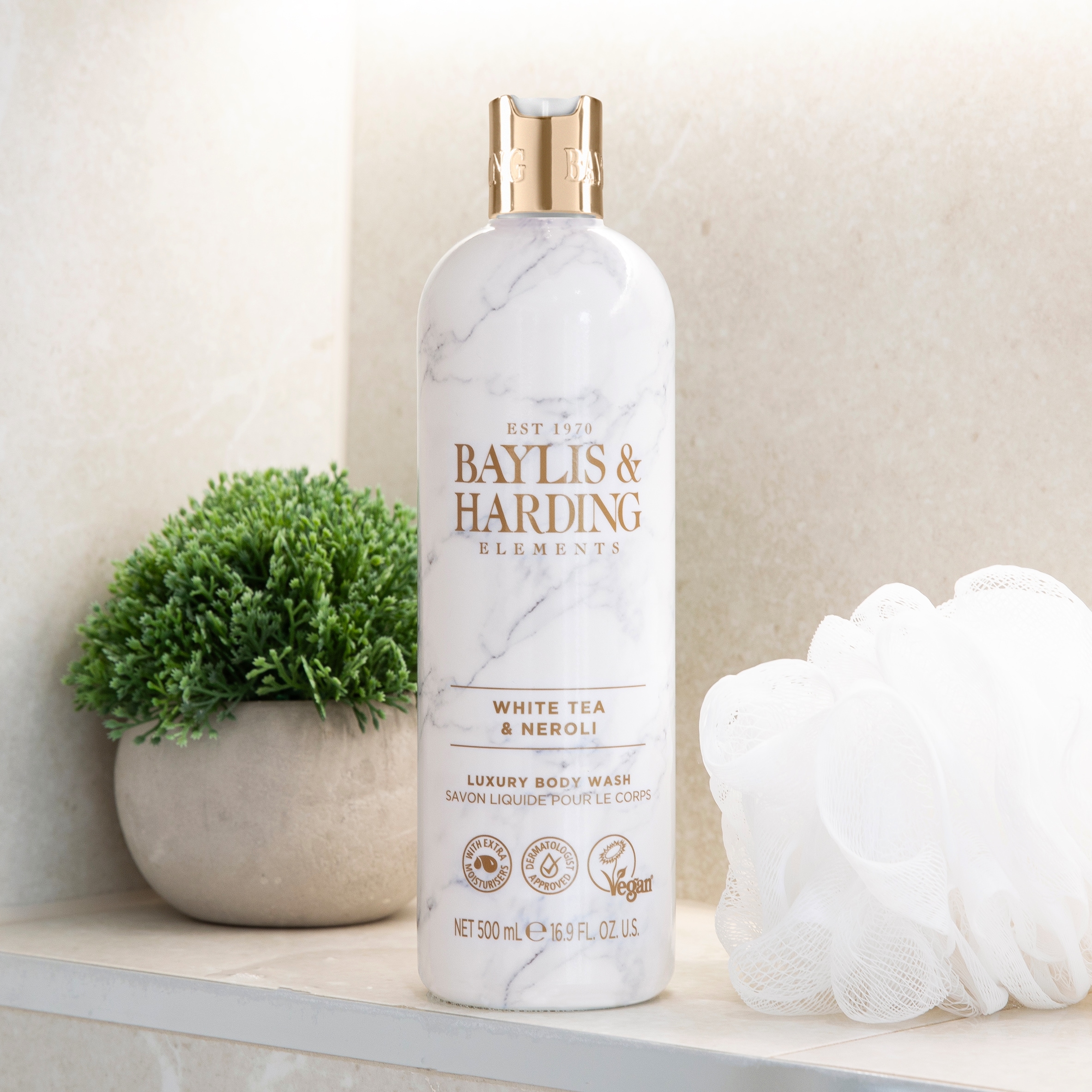 Baylis & Harding Elements Luxury Body Wash - White Tea & Neroli 500ml thumbnail 3