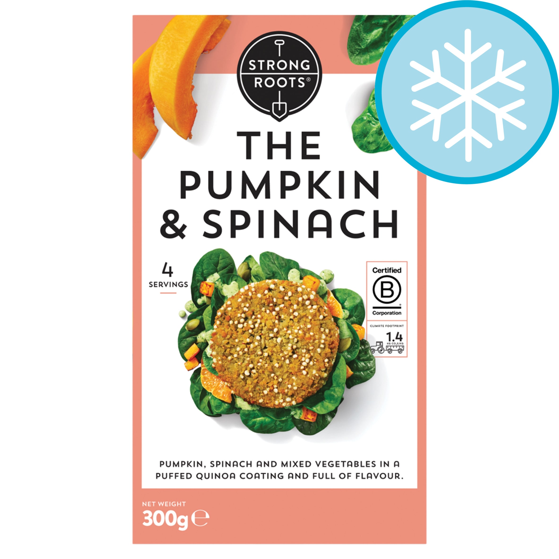 Strong Roots The Pumpkin & Spinach Burger