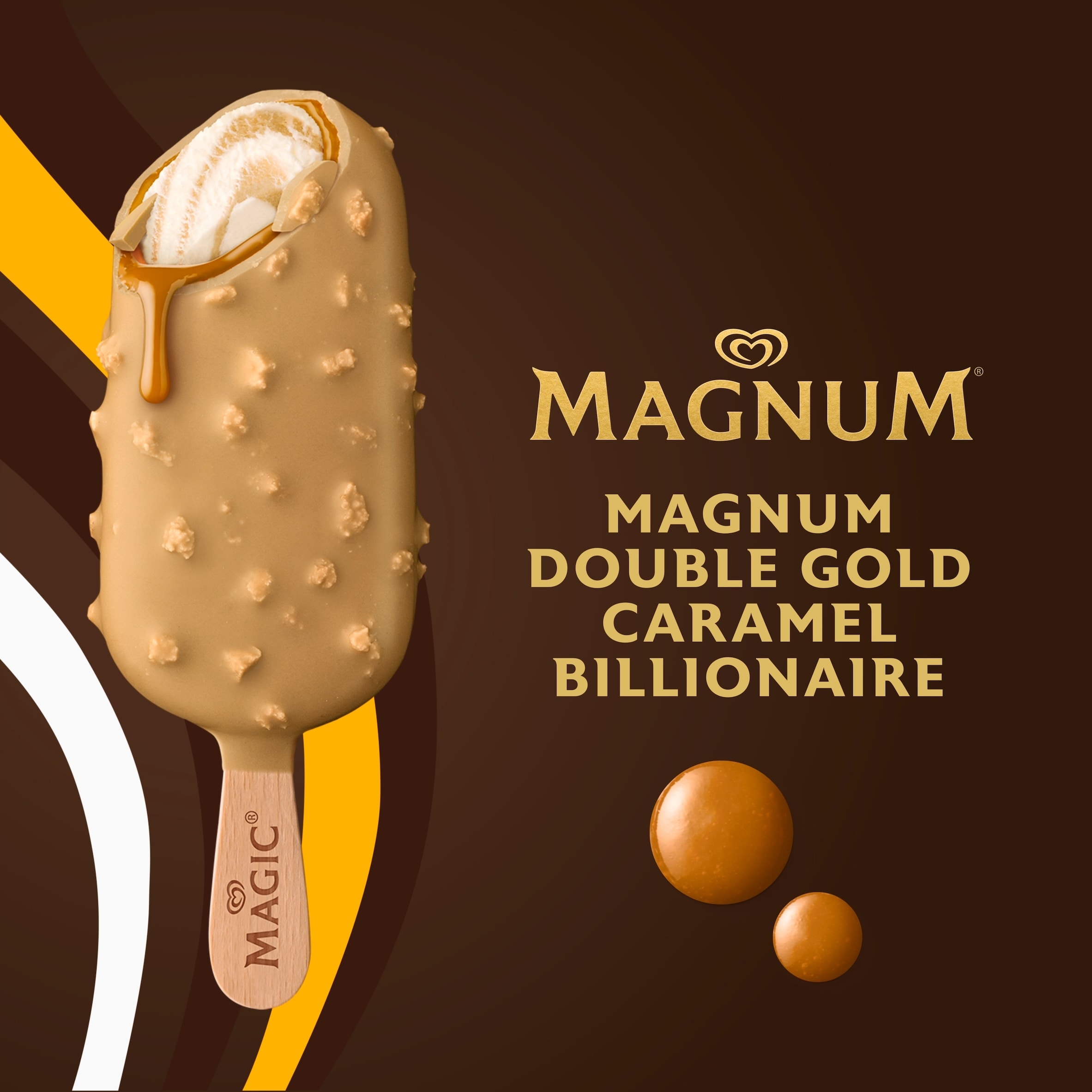 Magnum Double Gold Caramel Billionaire Ice Cream Sticks 3x85ml thumbnail 3