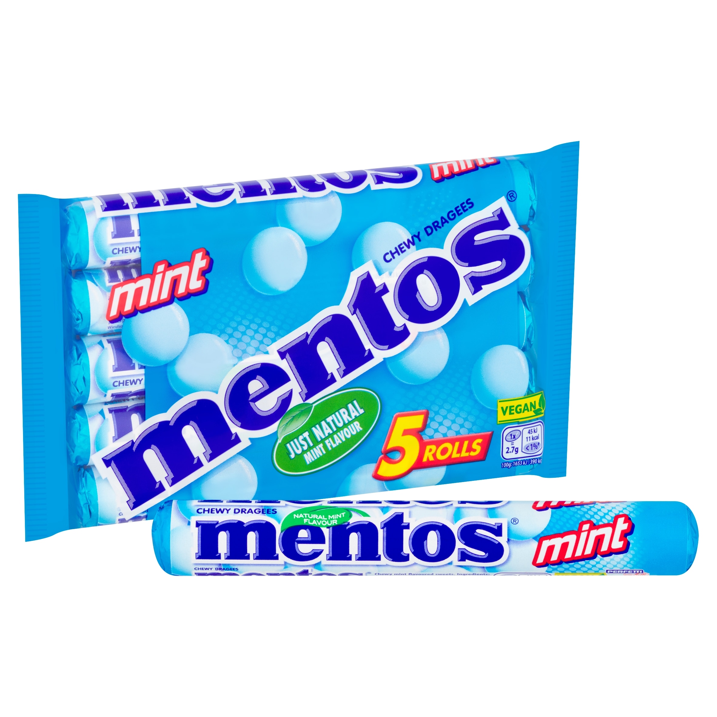 Mentos Mint Chewy Sweets 5 X 38G thumbnail 2