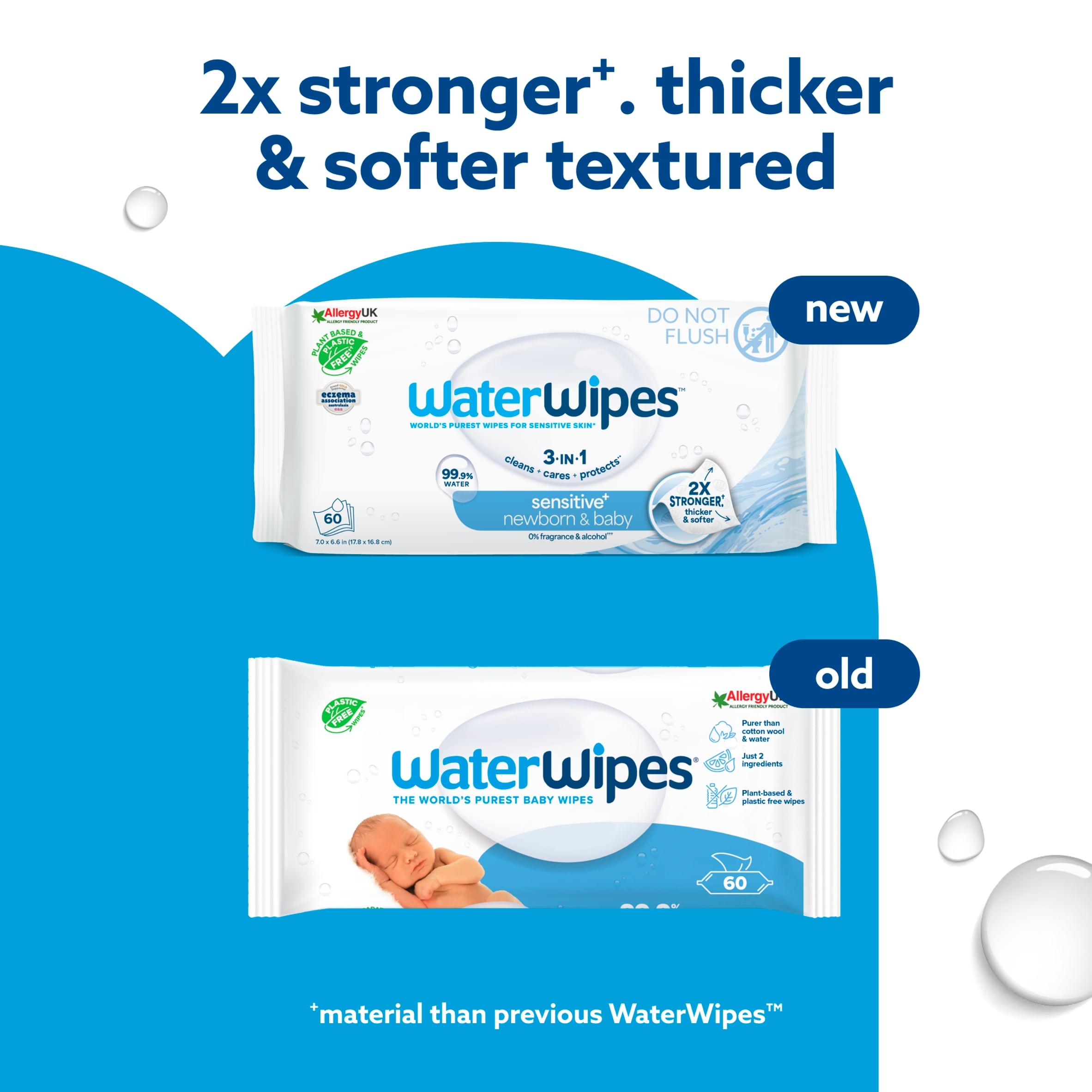 Waterwipes Biodegradable Baby Wipes 60 Pack thumbnail 2