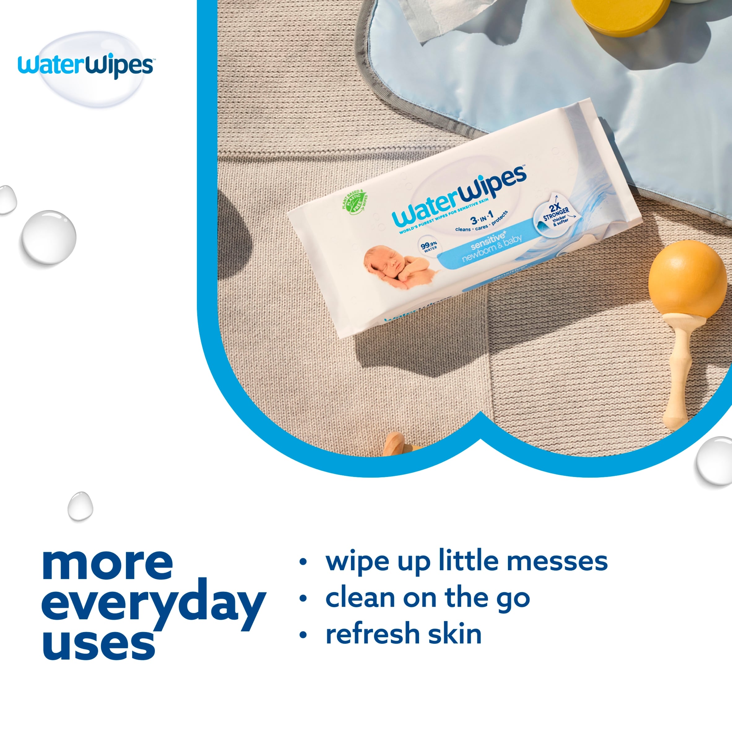 Waterwipes Biodegradable Baby Wipes 60 Pack thumbnail 5