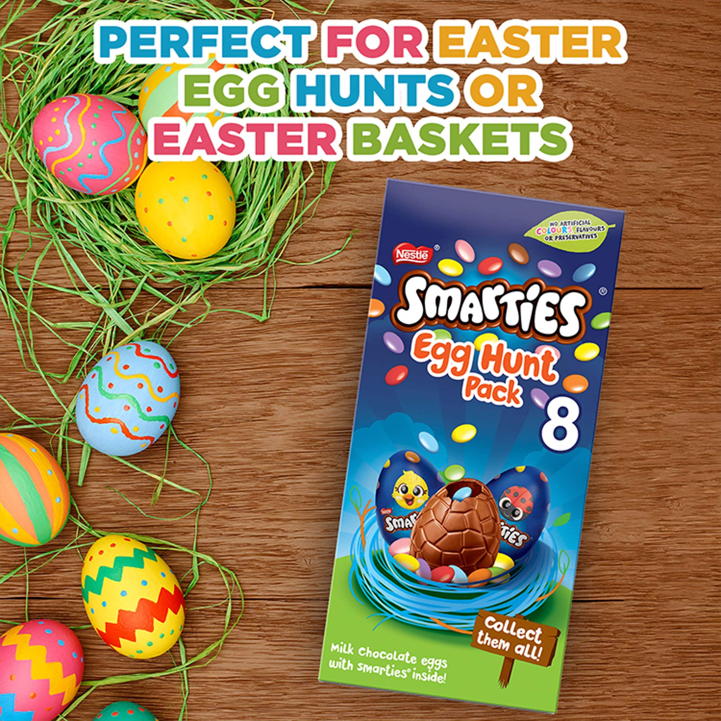 Smarties Milk Chocolate Easter Egg Hunt 8 Pack 140G thumbnail 4