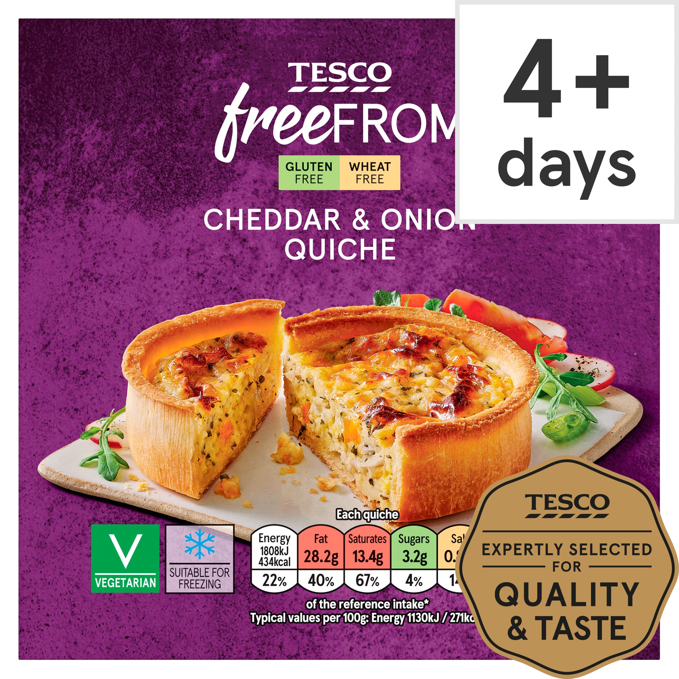 Tesco Free From Cheese & Onion Quiche 160G