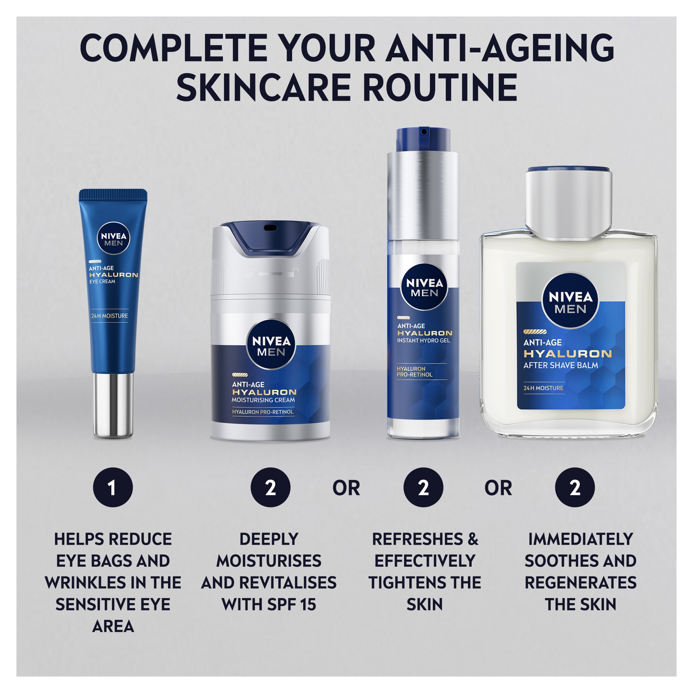 NIVEA MEN Anti-Age Hyaluron Moisturising Cream SPF 15 50ml thumbnail 3