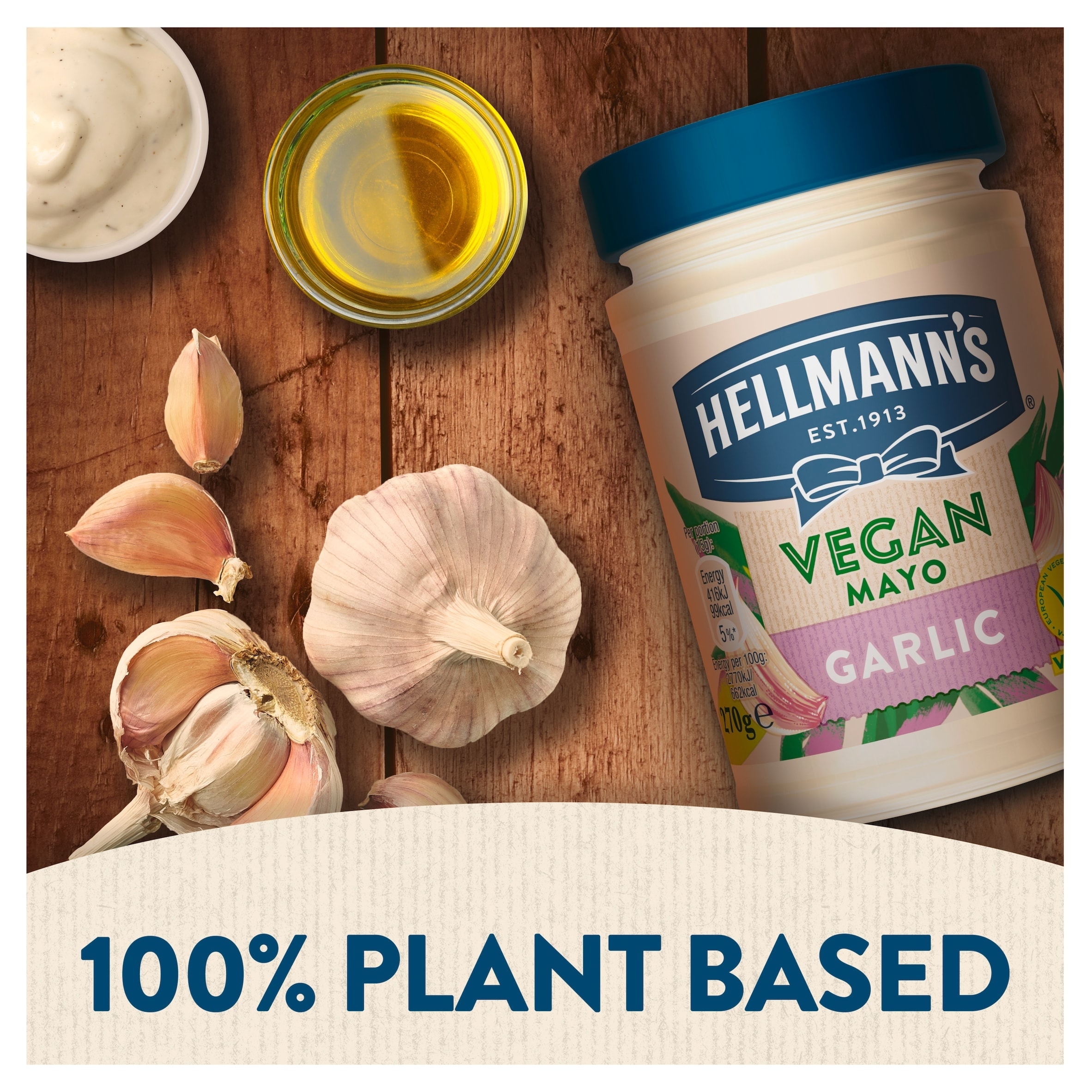 Hellmann’s Vegan Garlic Mayonnaise Jar 270g  thumbnail 4
