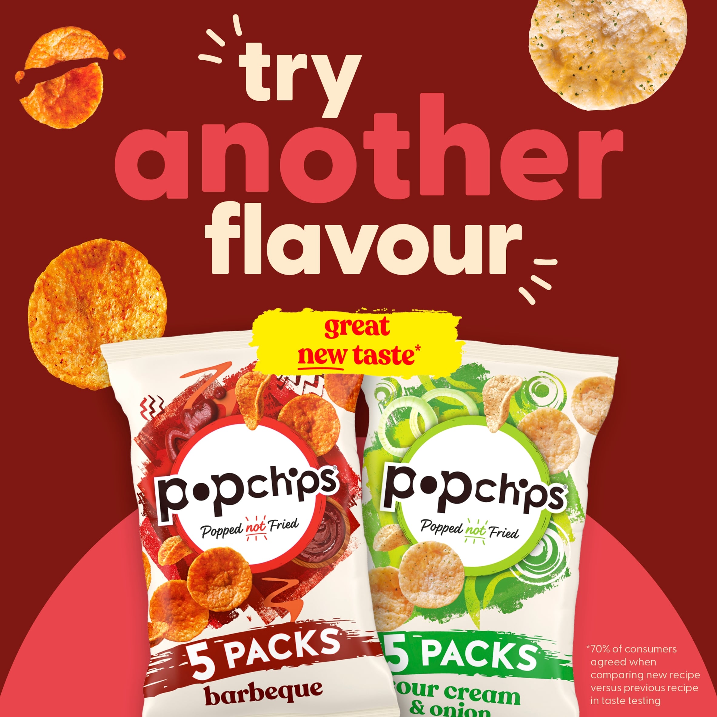 Popchips Sour Cream & Onion Multipack Crisps 5x17g thumbnail 3