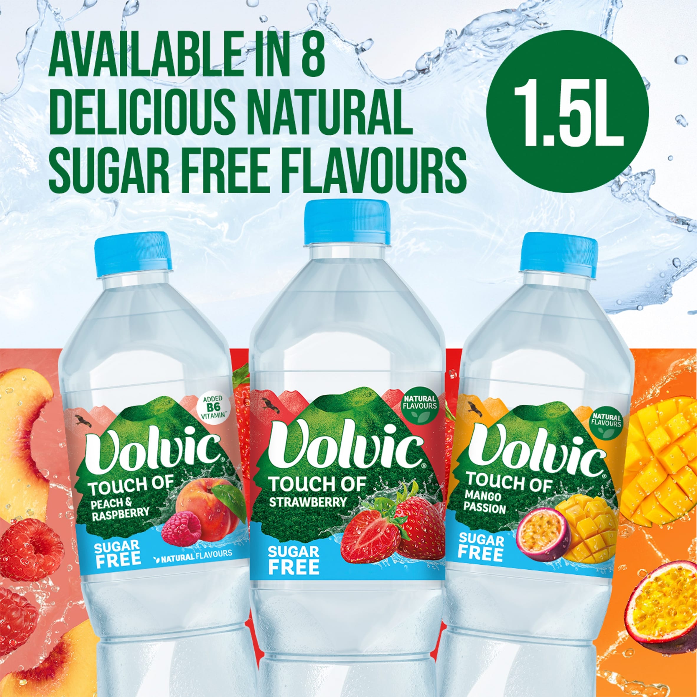 Volvic Touch of Fruit Apple & Blackcurrant Sugar Free Still Flavoured Water 1.5L thumbnail 4