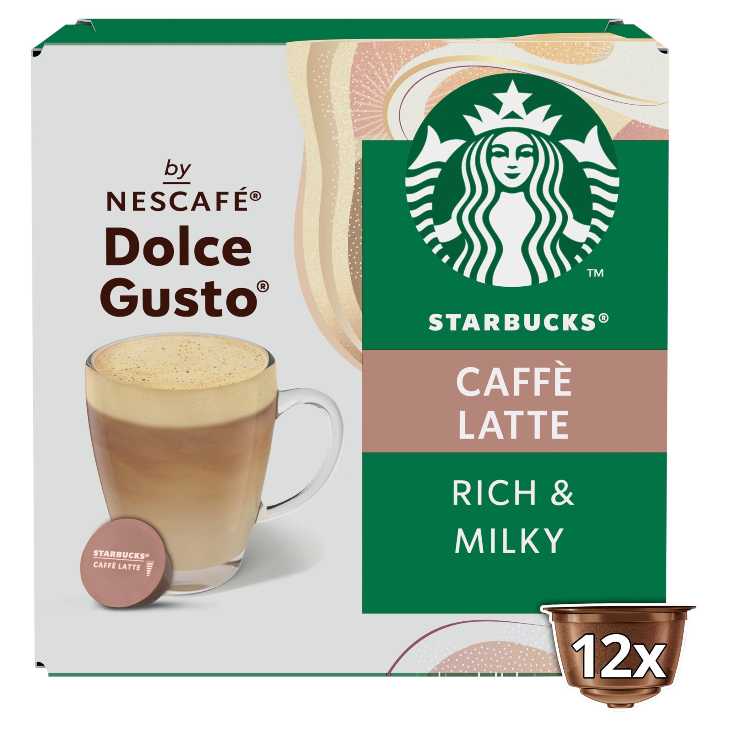 Starbucks Caffe Latte by Nescafe Dolce Gusto Coffee Pods x12 121.2g