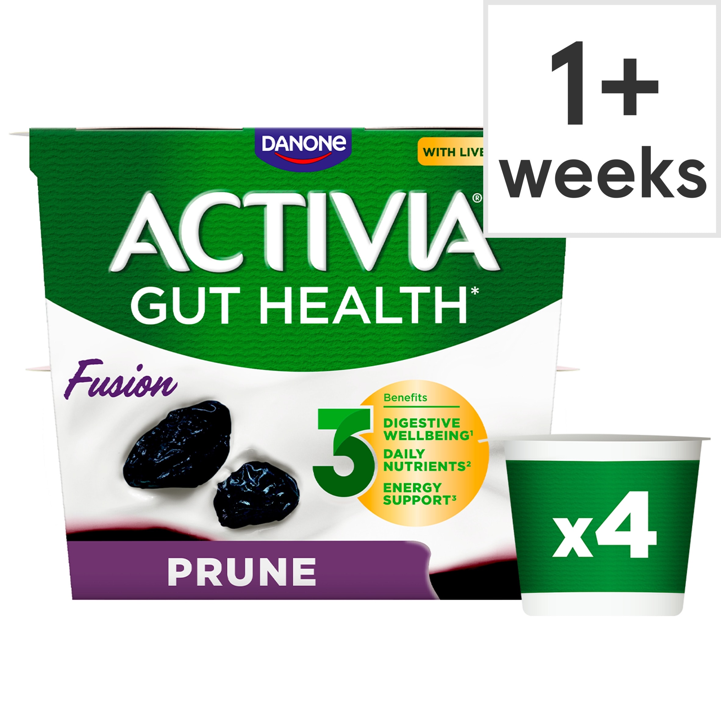 Activia Fusions Prune Gut Health Fruit Yoghurt Multipack