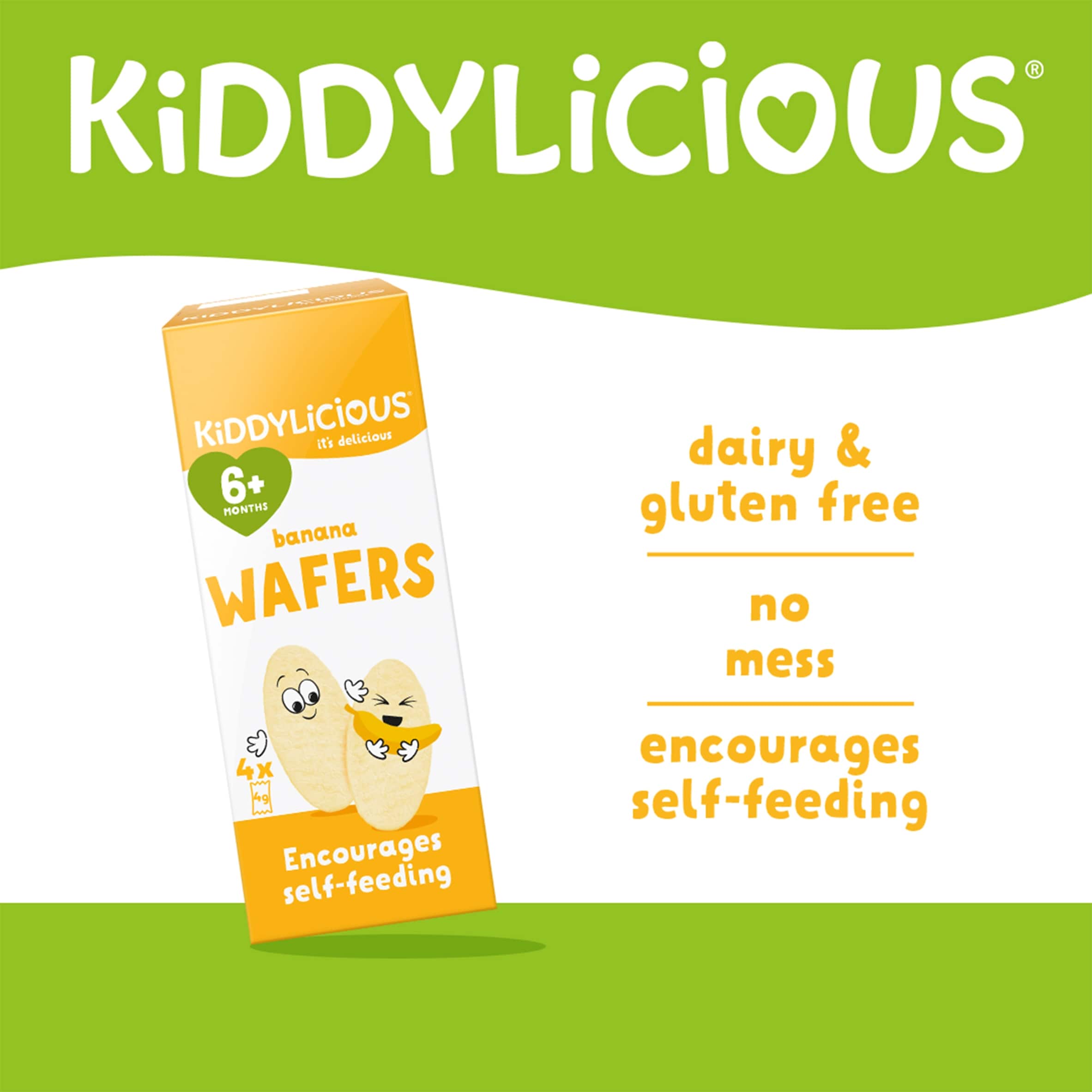 Kiddylicious Banana Wafers 6 Months 4Pack 16G thumbnail 2