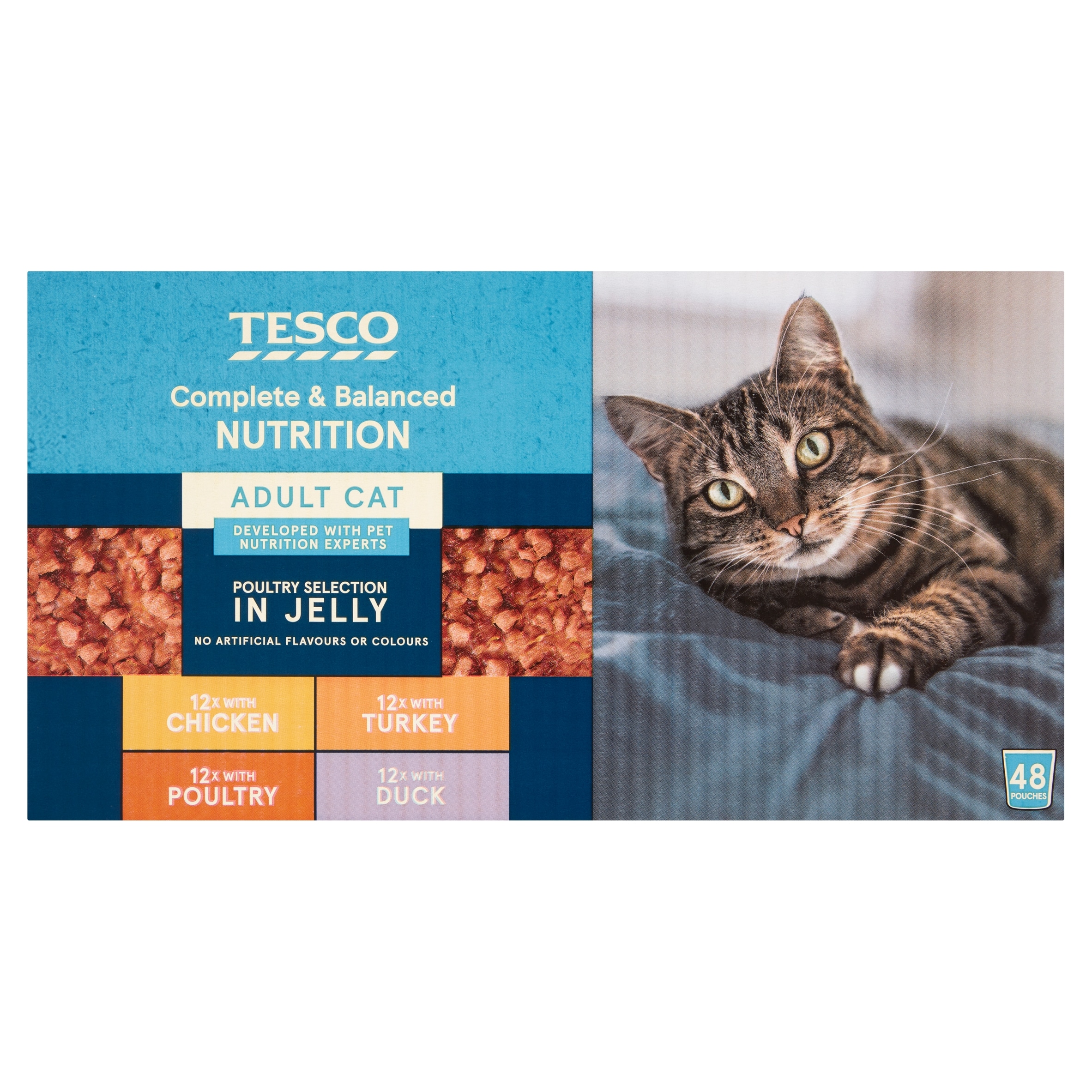 Tesco Adult Cat Poultry Selection In Jelly 48x100g