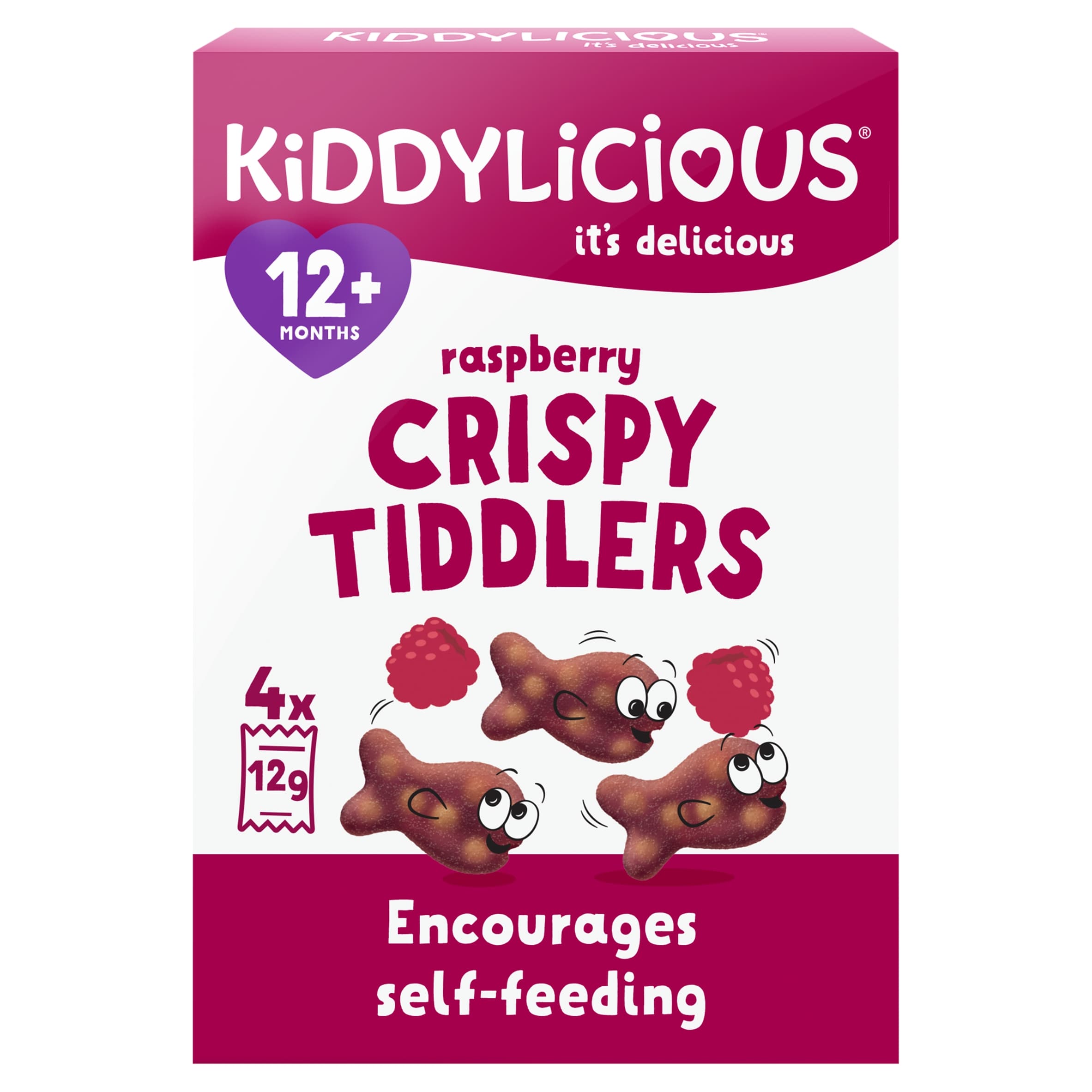 Kiddylicious Raspberry Crispy Tiddlers Baby Snacks Multi