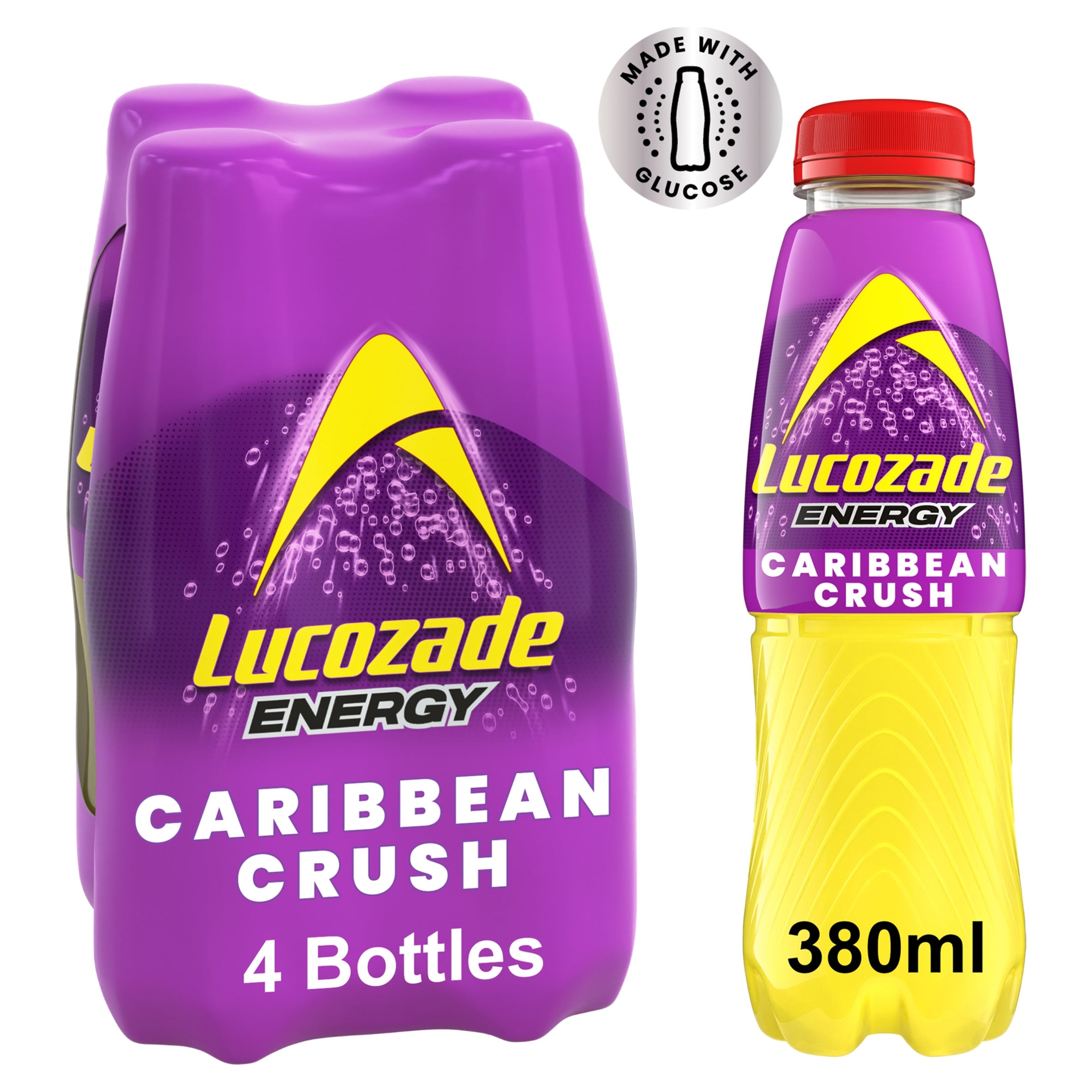 Lucozade Energy Drink Caribbean Crush 4 x 380ml