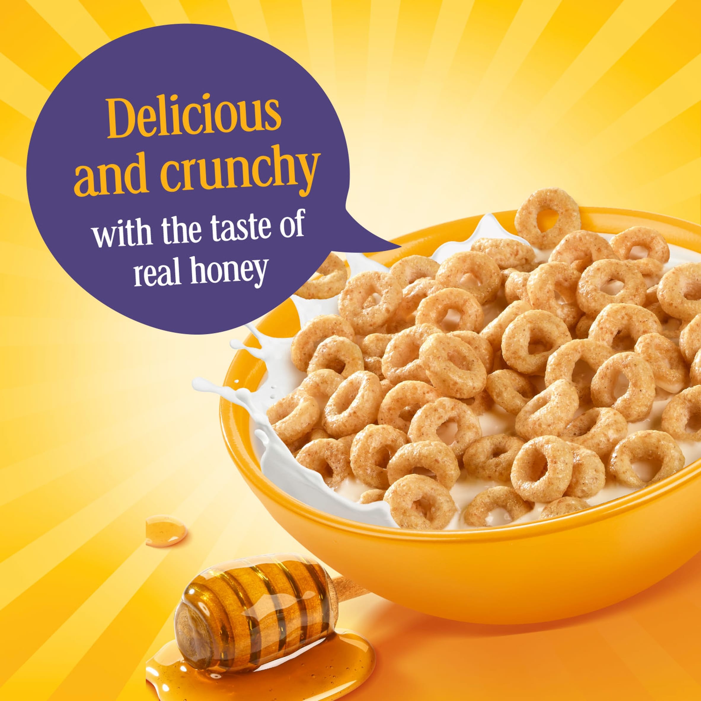 Nestlé Cheerios Honey Multigrain Hoop Breakfast Cereal 370g thumbnail 3