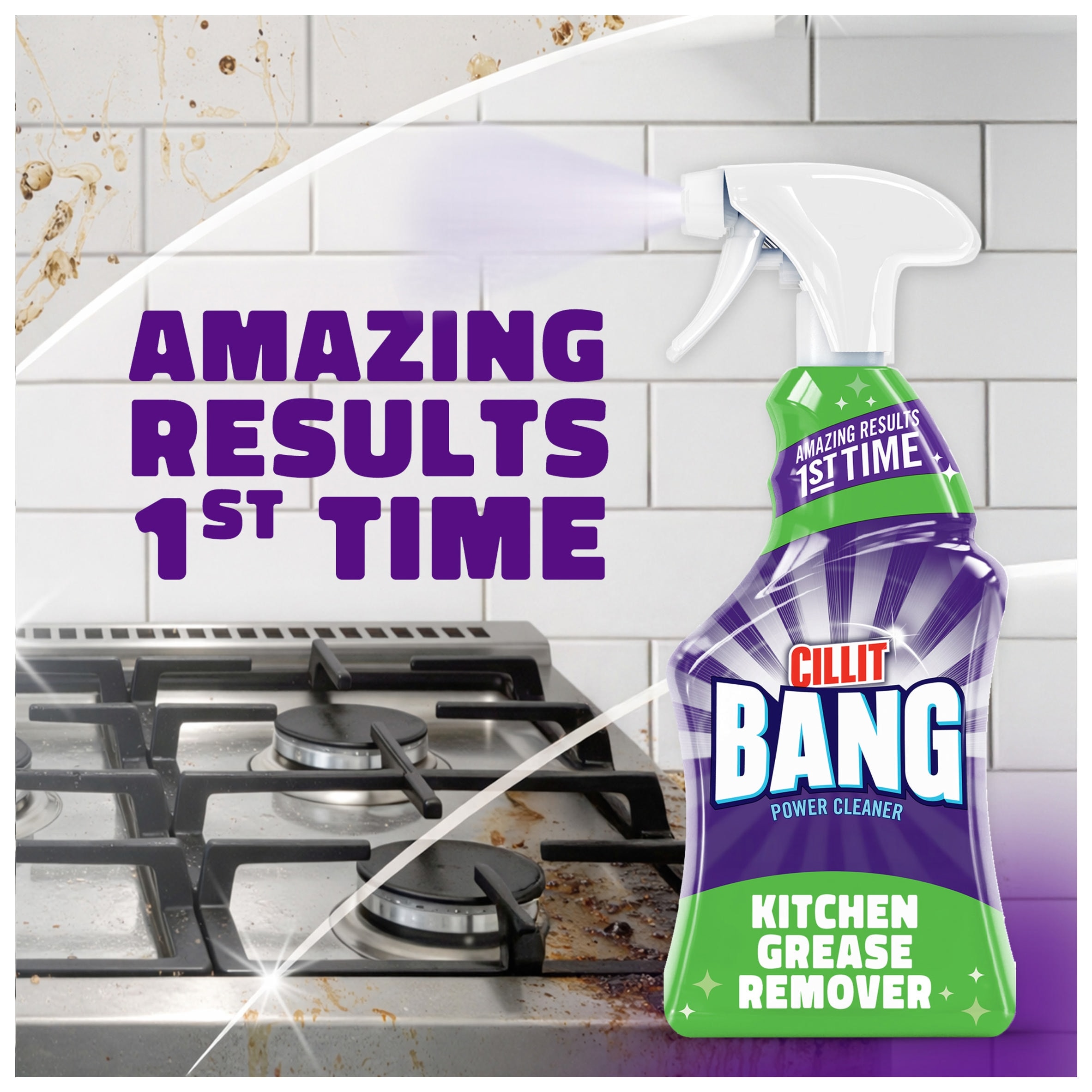 Cillit Bang Power Kitchen Cleaner Burnt On Degreaser Spray 750ml thumbnail 3