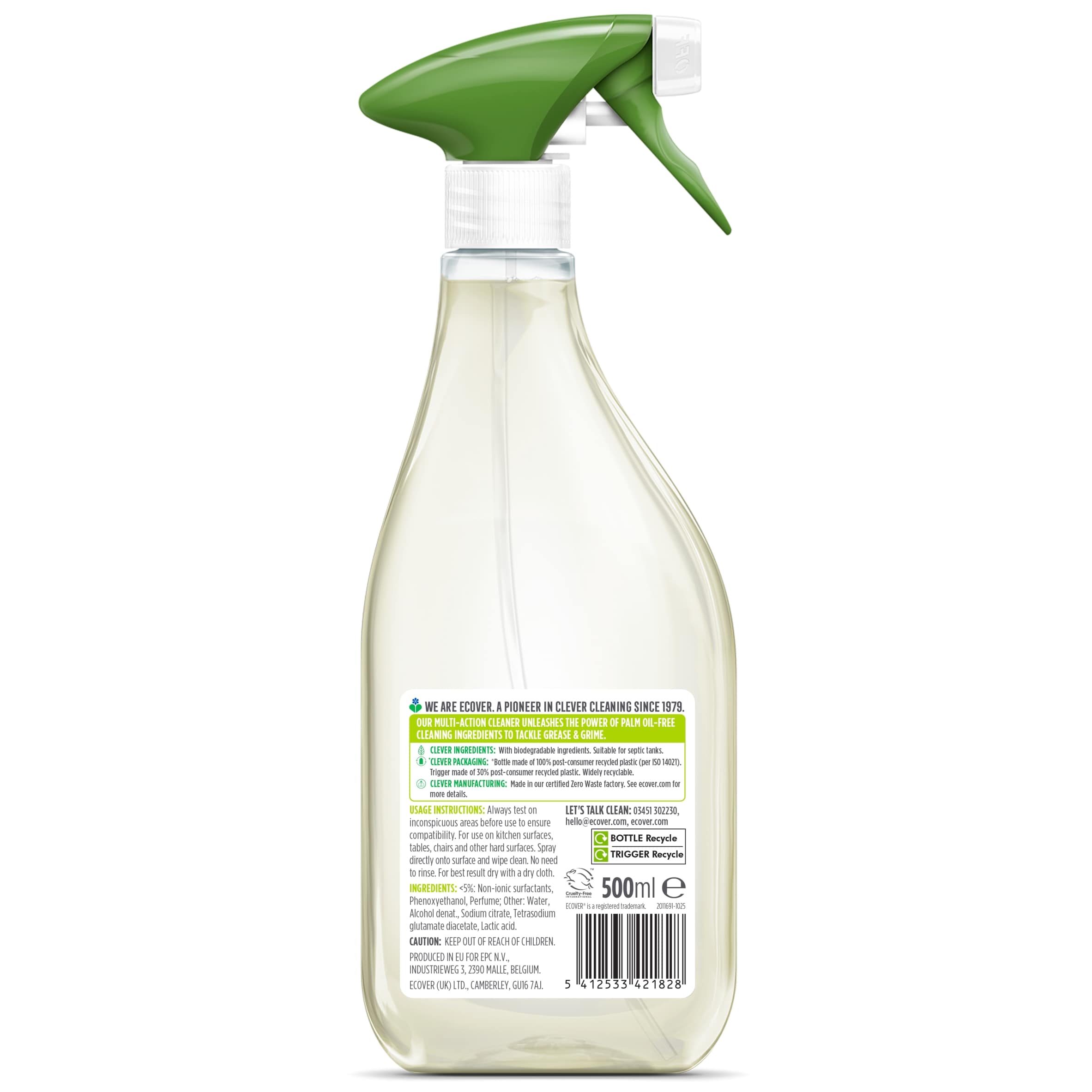 Ecover Multiaction Surface Cleaner Orange Lemongrass 500Ml thumbnail 2