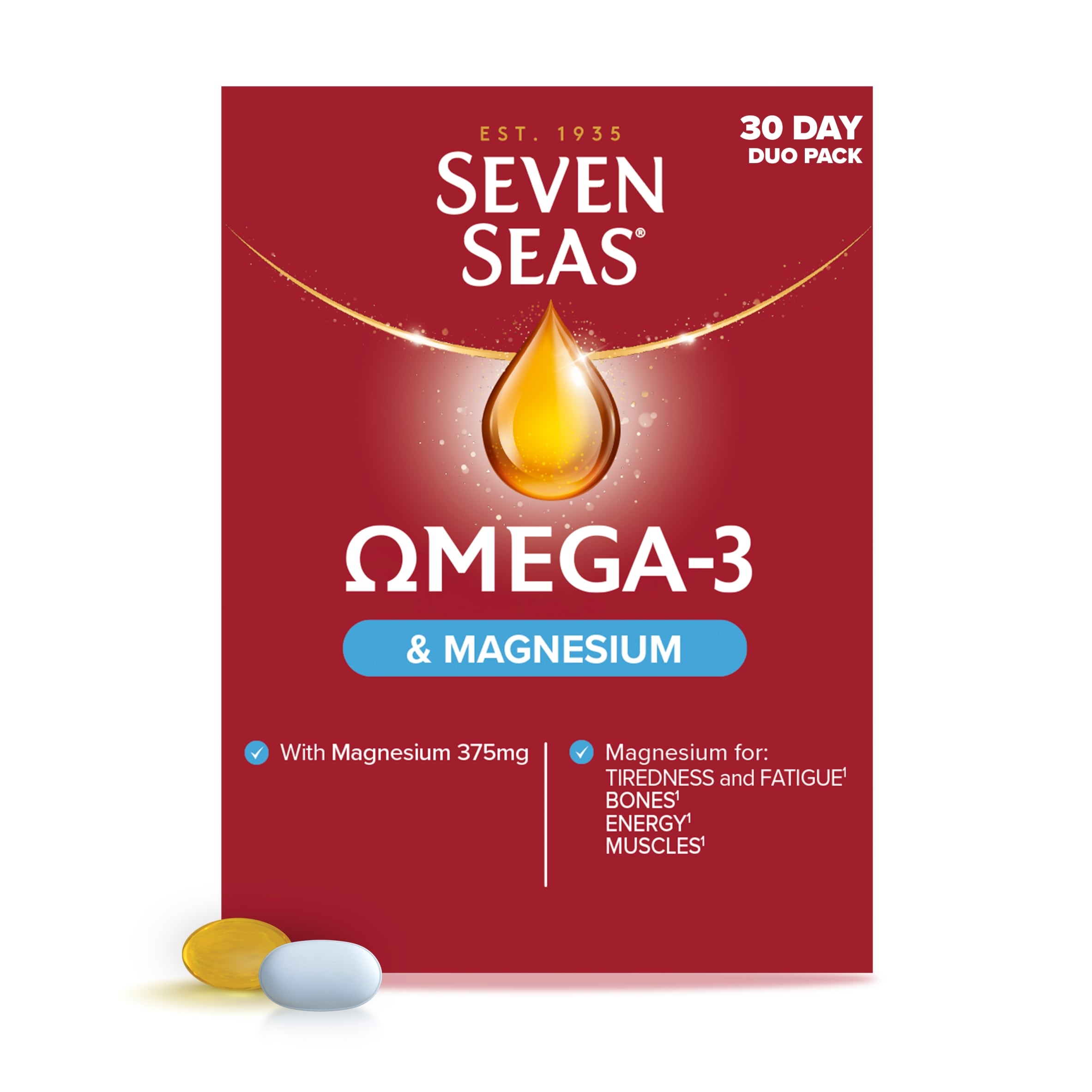 Seven Seas Omega-3 Fish Oil & Magnesium with Vitamin D 30 Day Duo Pack