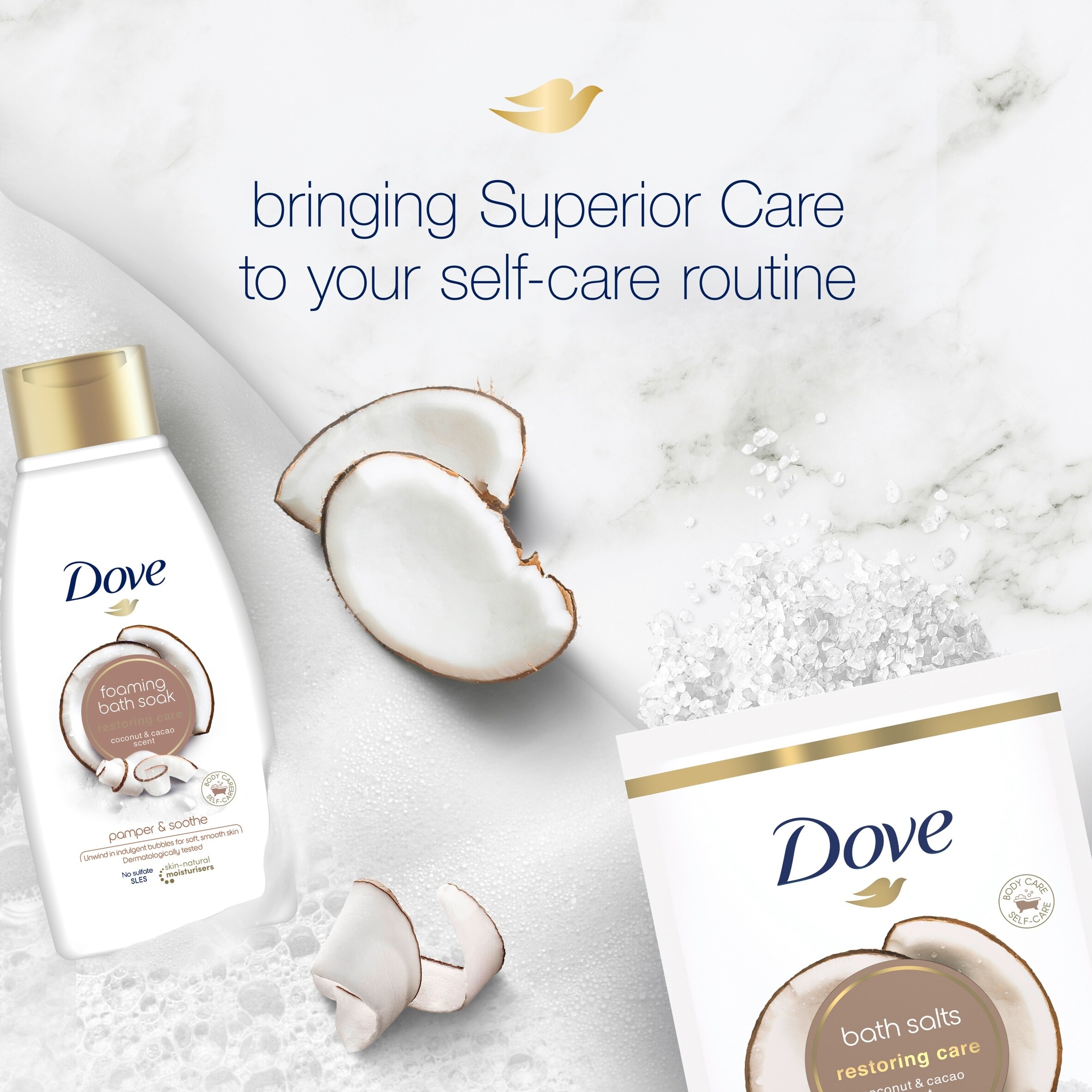 Dove Restoring Care Coconut Cacao Bath Soak 450Ml thumbnail 5