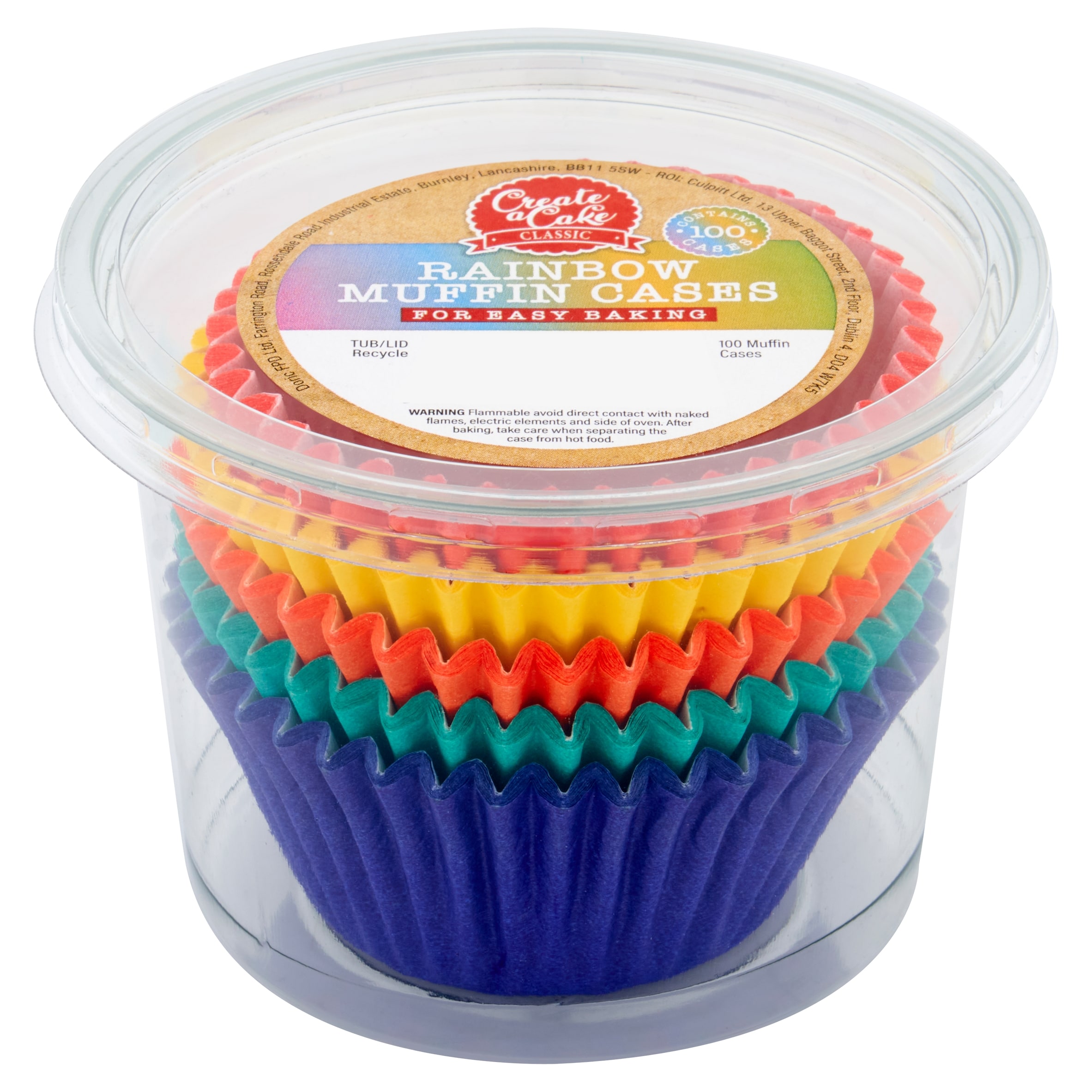 Create A Cake Rainbow Muffin Cases 100