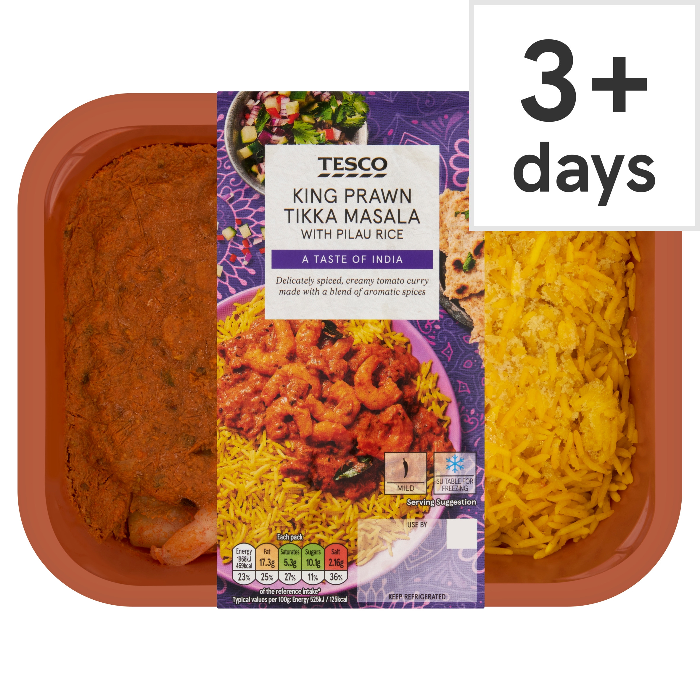 Tesco King Prawn Tikka Masala & Pilau Rice 400G