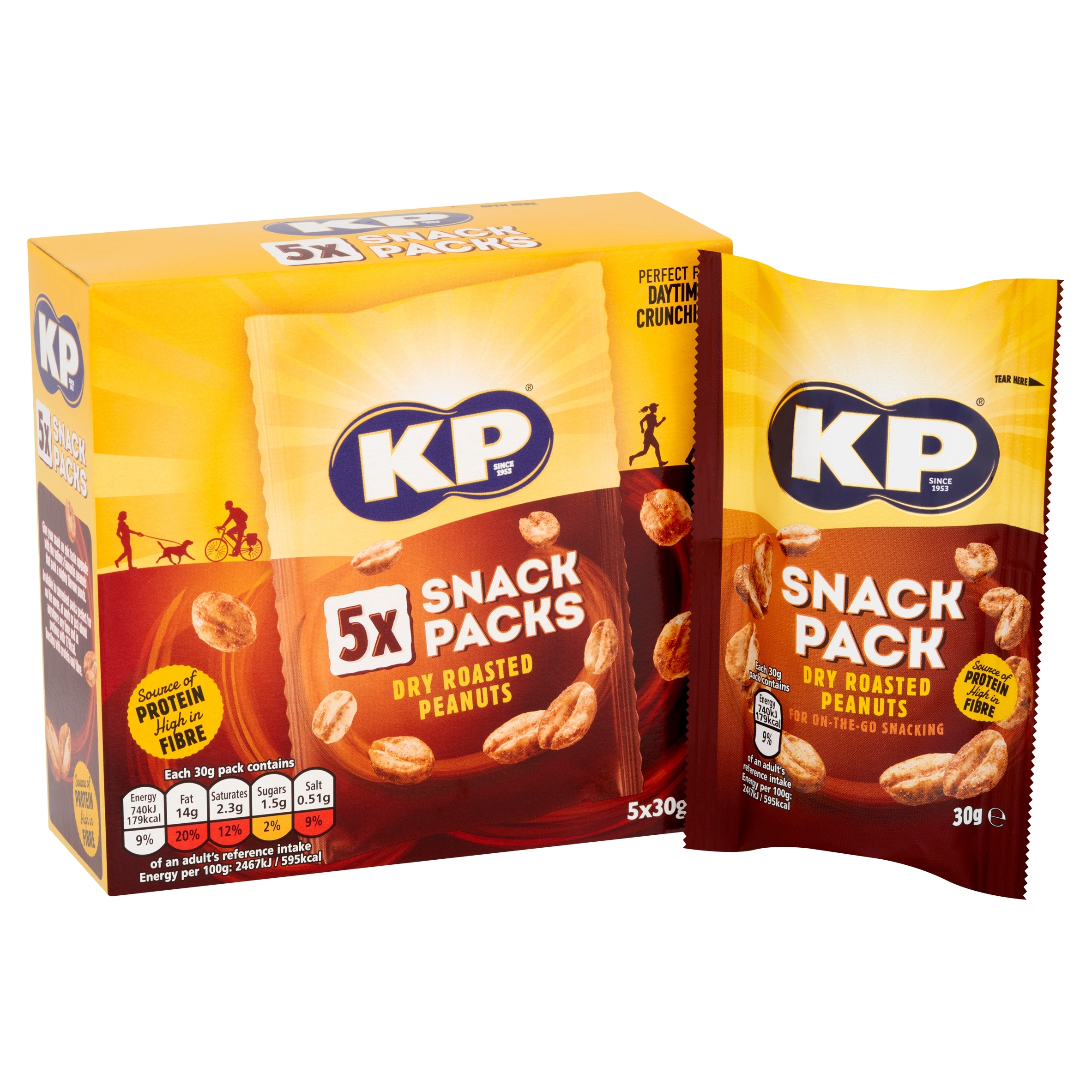 Kp Snack Packs Dry Roasted Peanuts 5 X 30G thumbnail 2
