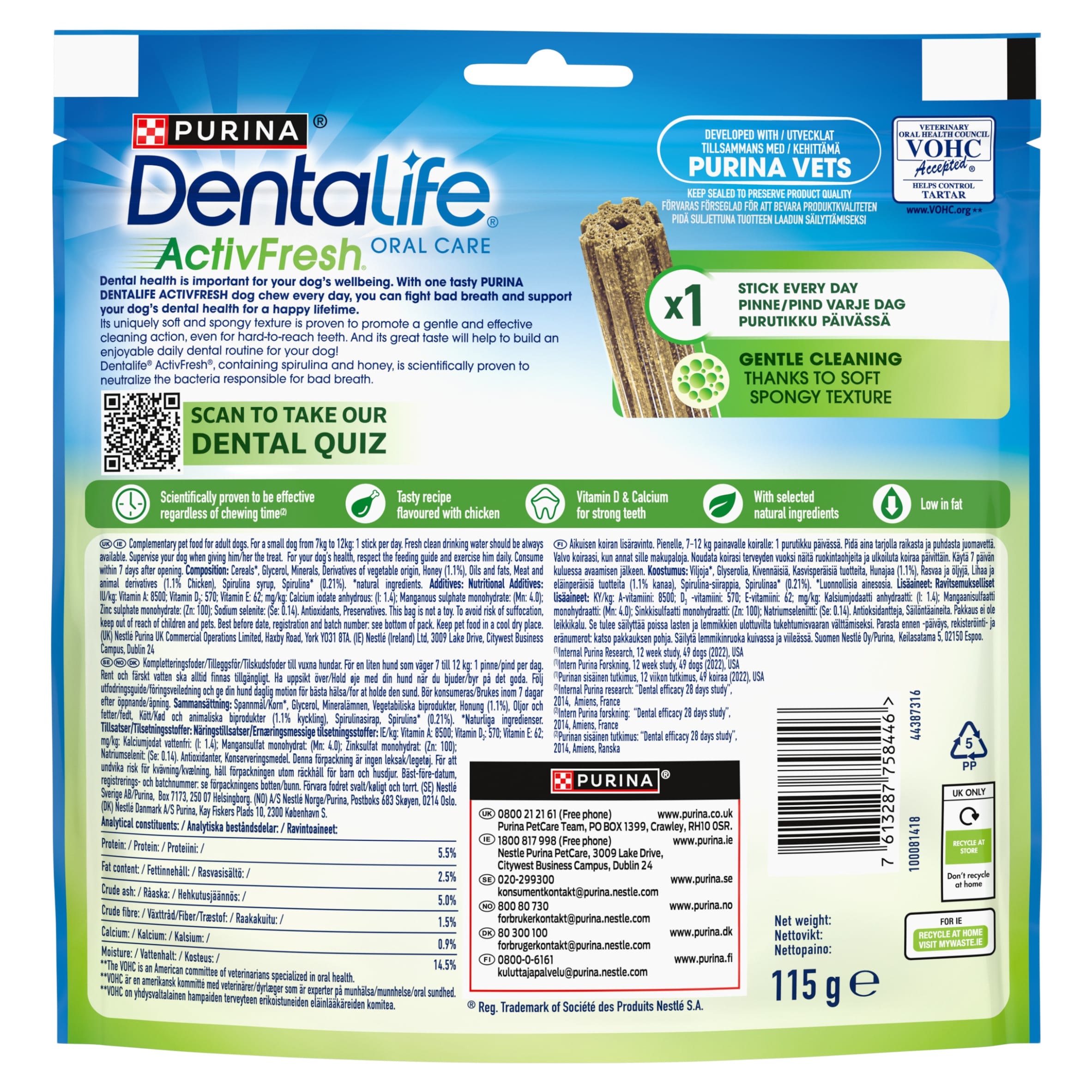 DENTALIFE ActivFresh Small Dental Chicken Dog Chews 7 Sticks thumbnail 3