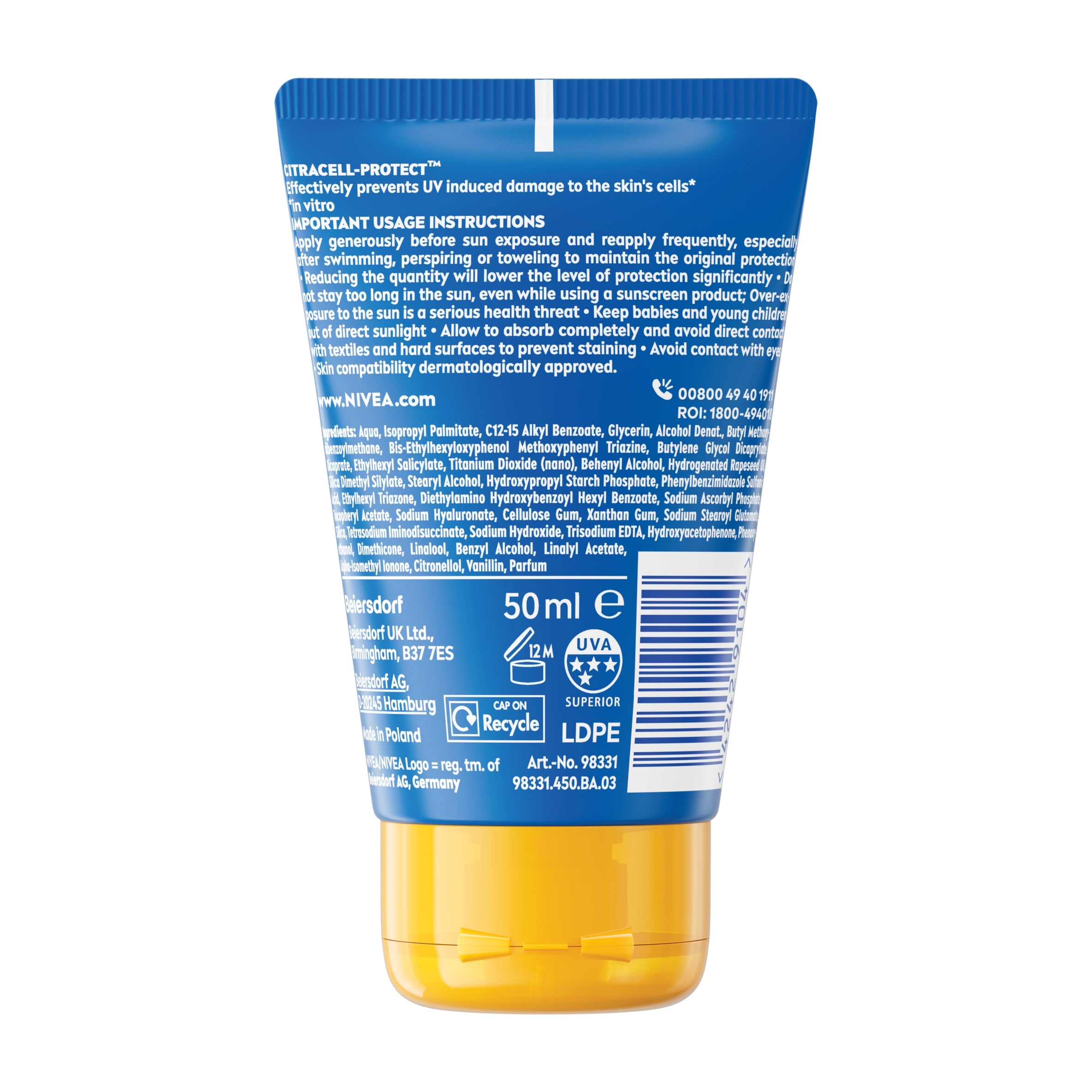 NIVEA SUN Protect & Moisture Sun Cream SPF 30 50ml thumbnail 3