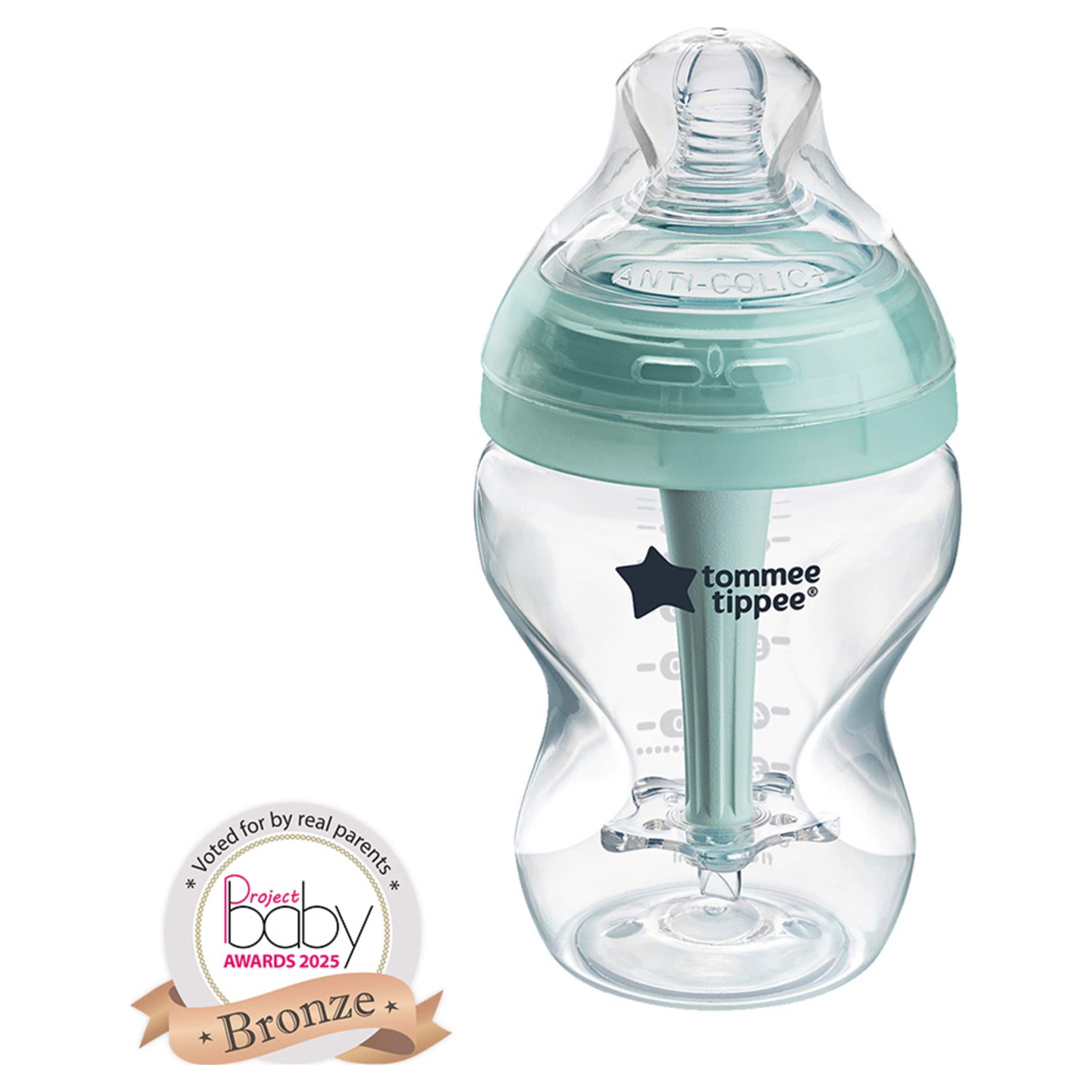 Tommee Tippee Baby Bottles, Advanced Anti-Colic Baby Bottle, Slow Flow, 260ml, 0m+, Pack of 1 thumbnail 2