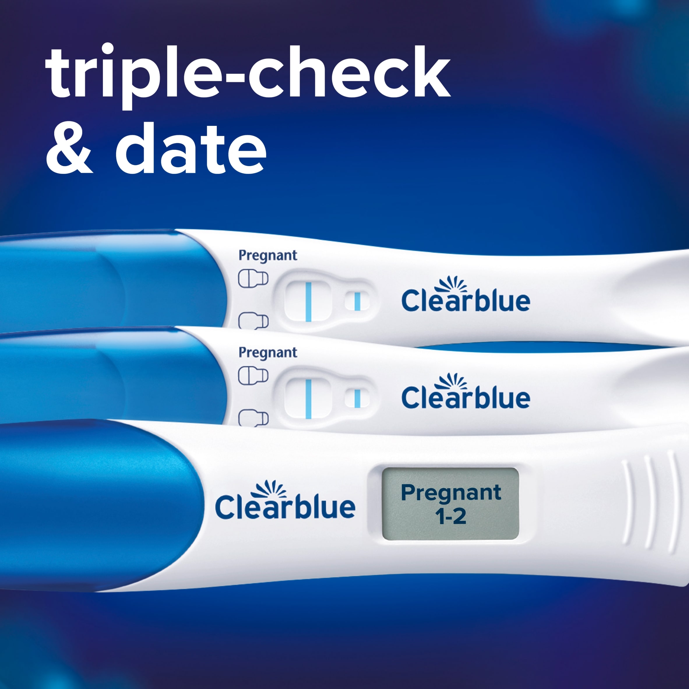 Clearblue Triple Check & Date Pregnancy Test Combo Pack with 3 Tests thumbnail 2