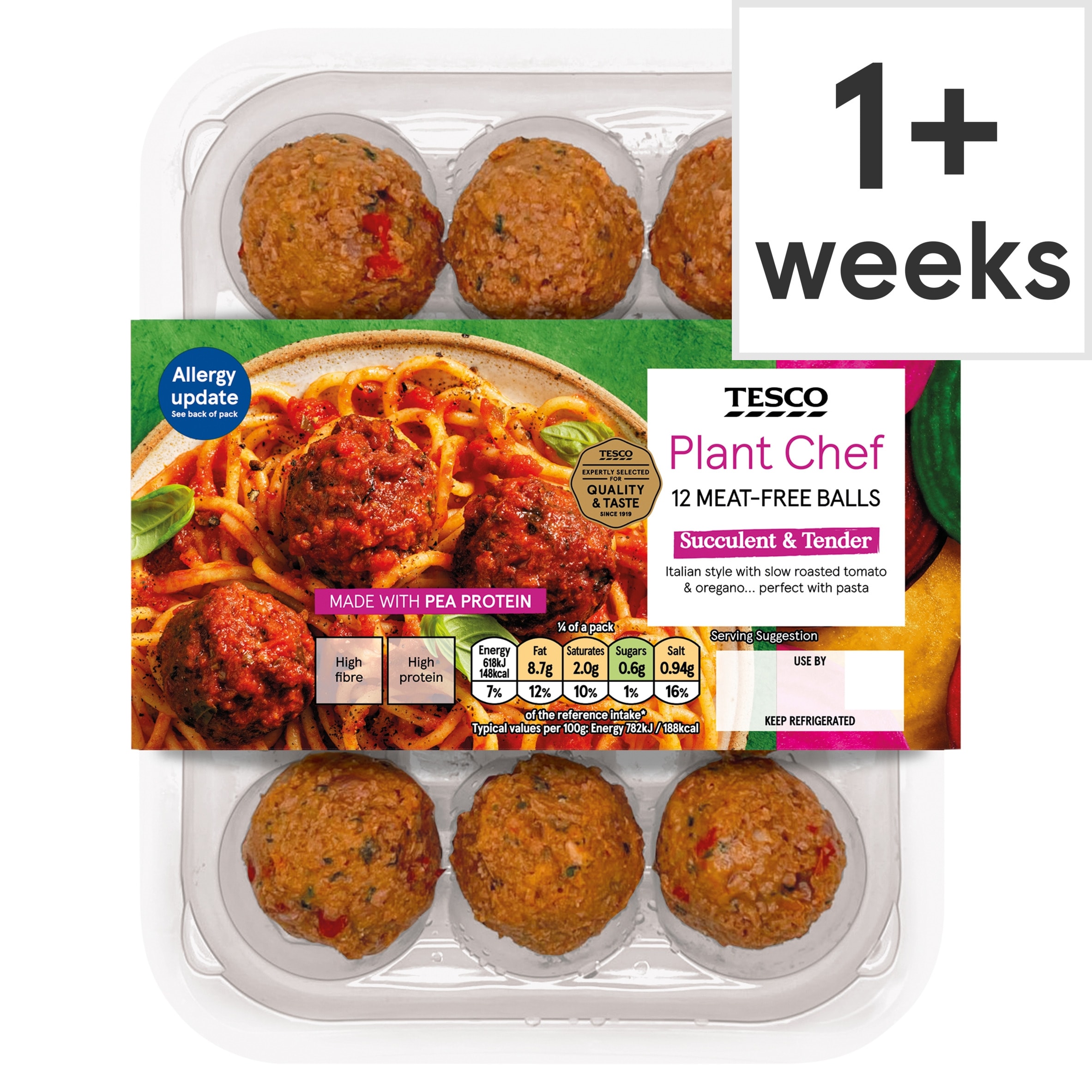 Tesco Plant Chef Meat-Free Balls 12 Pack 336g