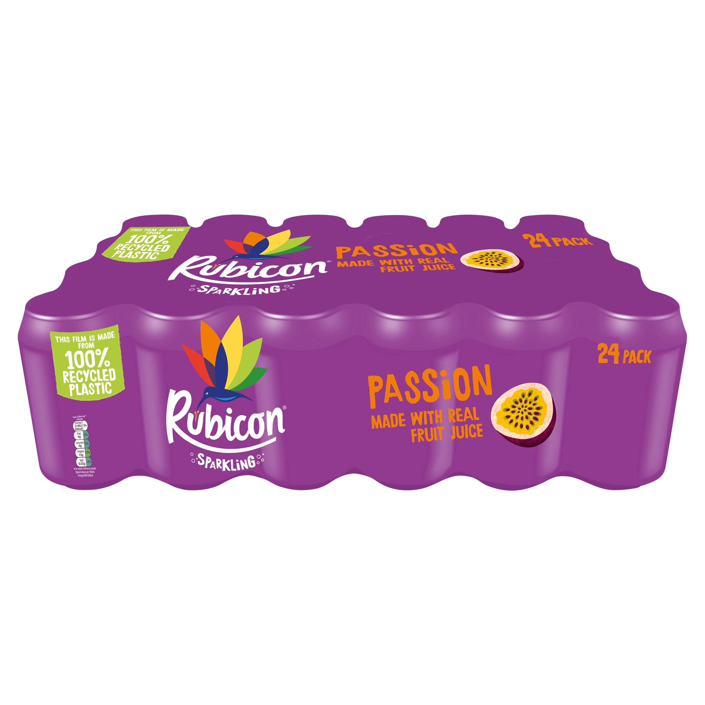 Sparkling Passion Fruit Juice Soft Drink Can Multipack 24x330ml